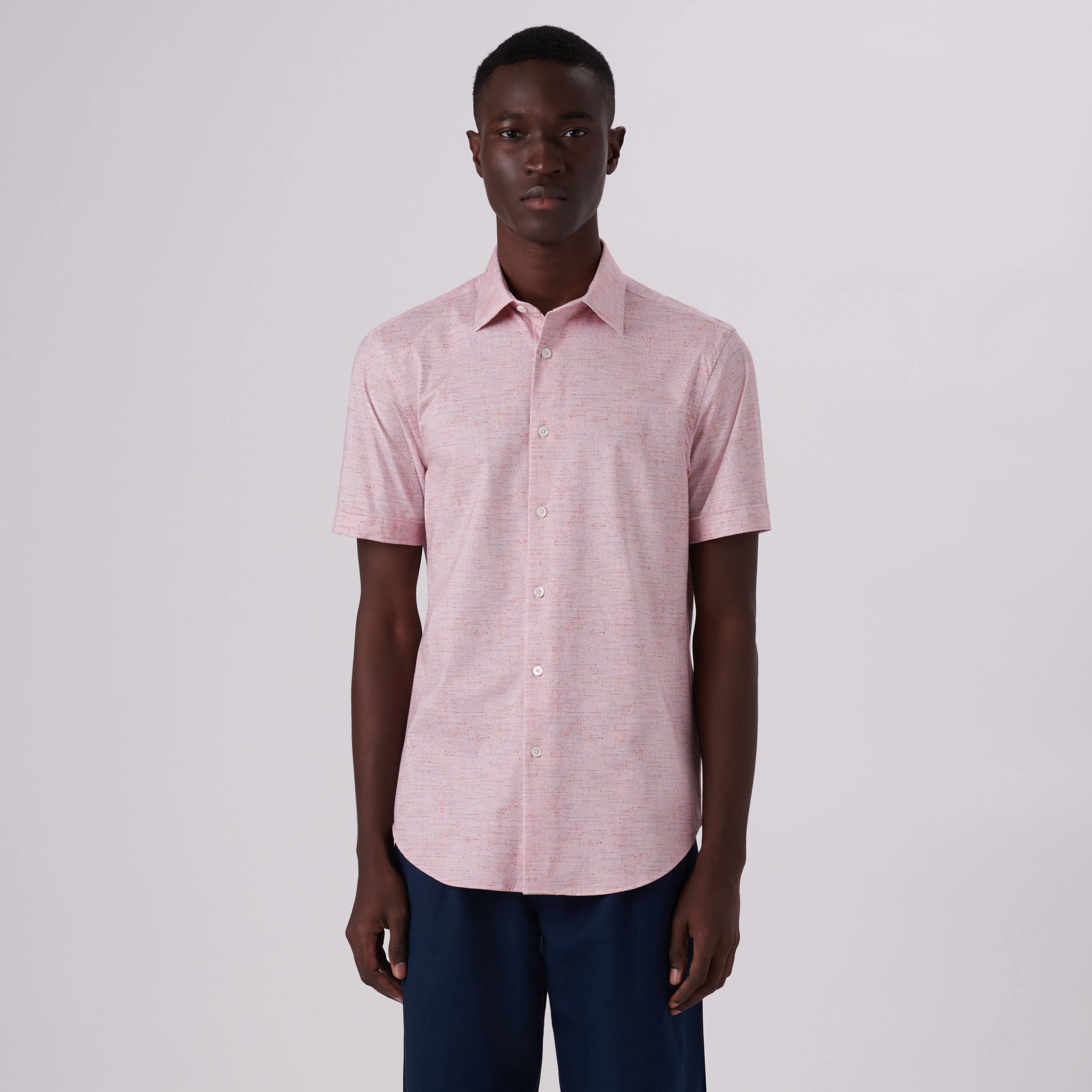 Miles Marled Print OoohCotton Short Sleeve Shirt sold by Bugatchi product image thumbnail 2