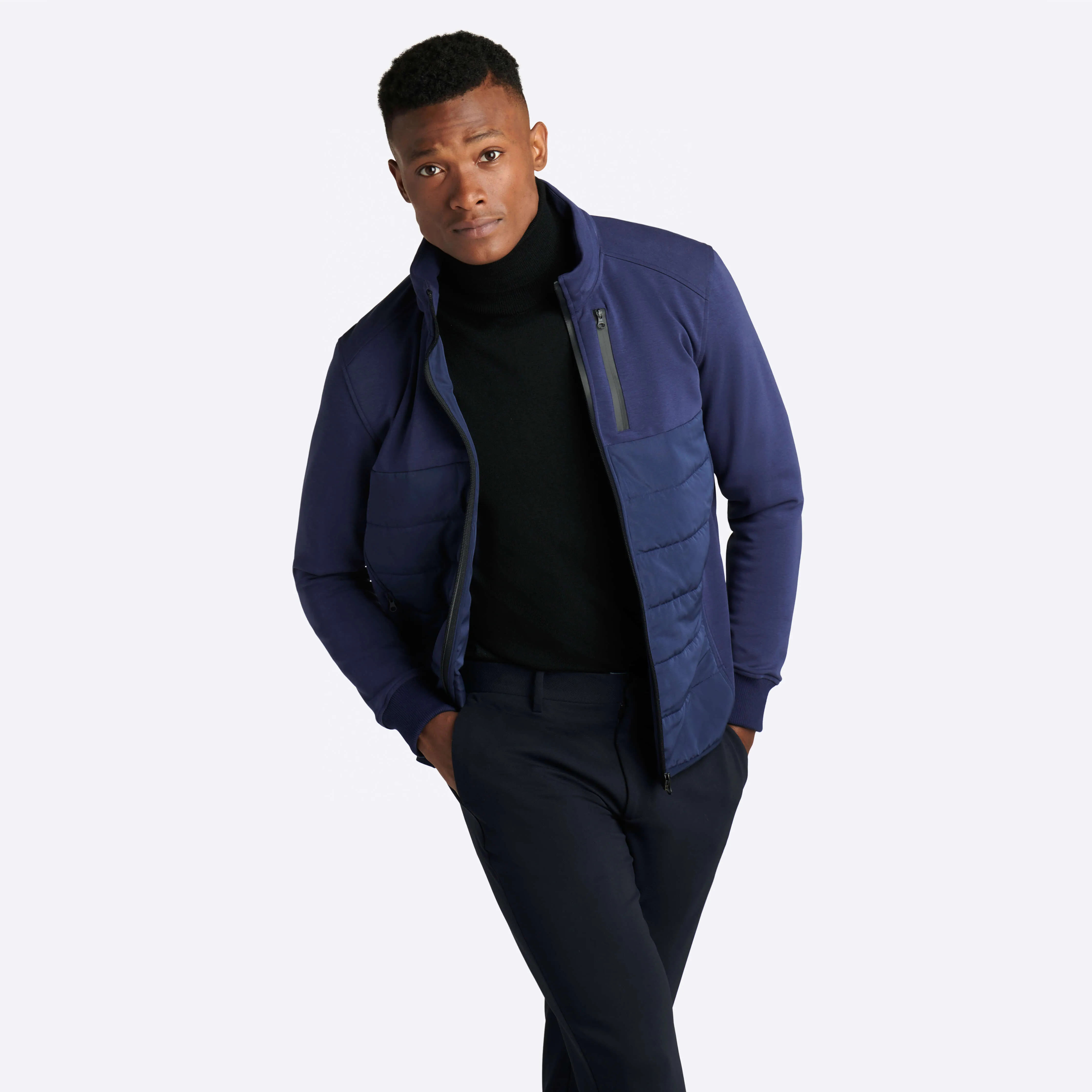 Solid Mock Neck Jacket with Hood sold by Bugatchi product image thumbnail 3