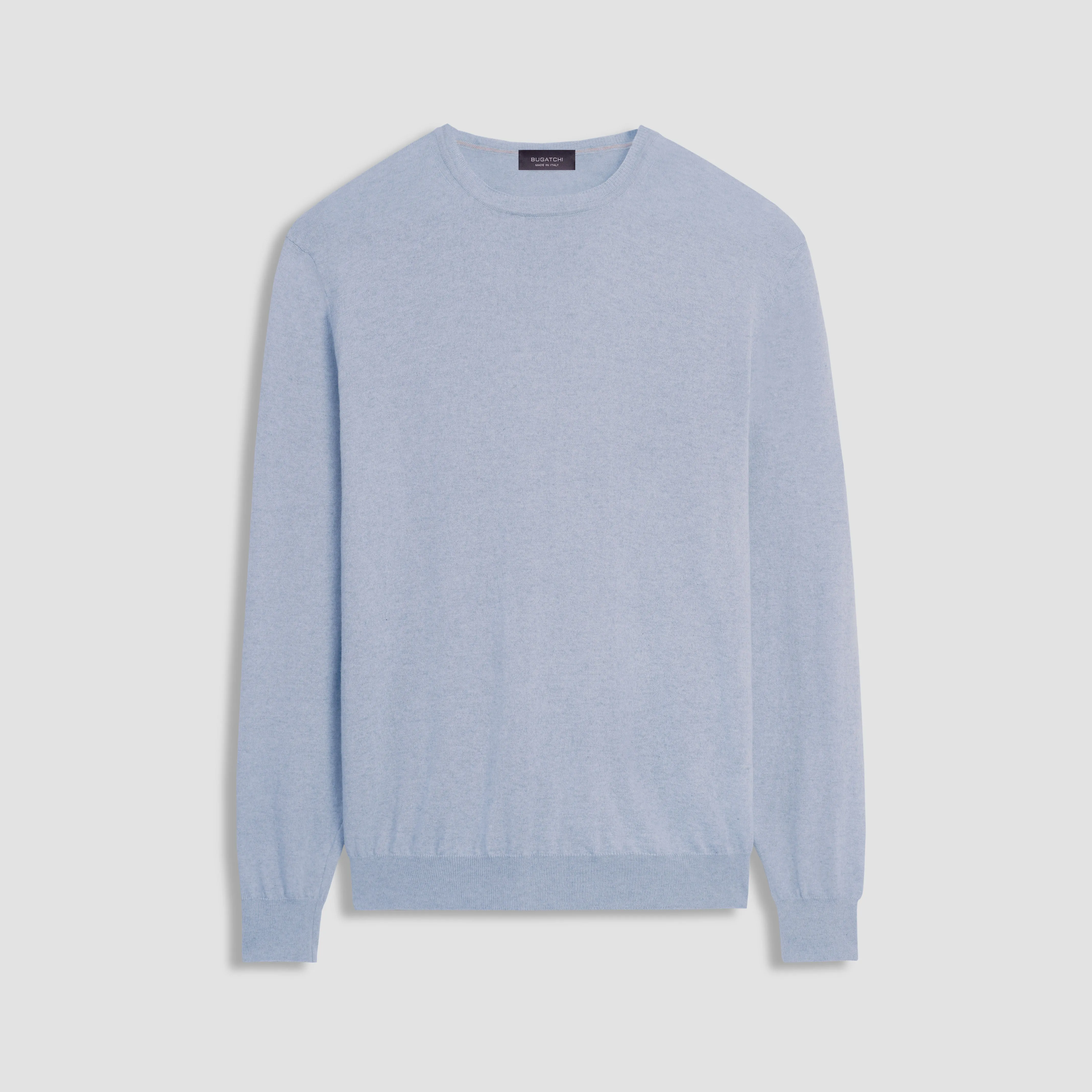 Solid Cotton Cashmere Crew Neck Sweater sold by Bugatchi