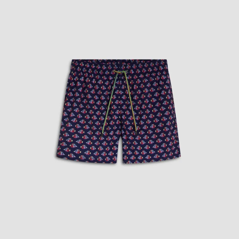 Archer Striped Fish Swim Trunks sold by Bugatchi