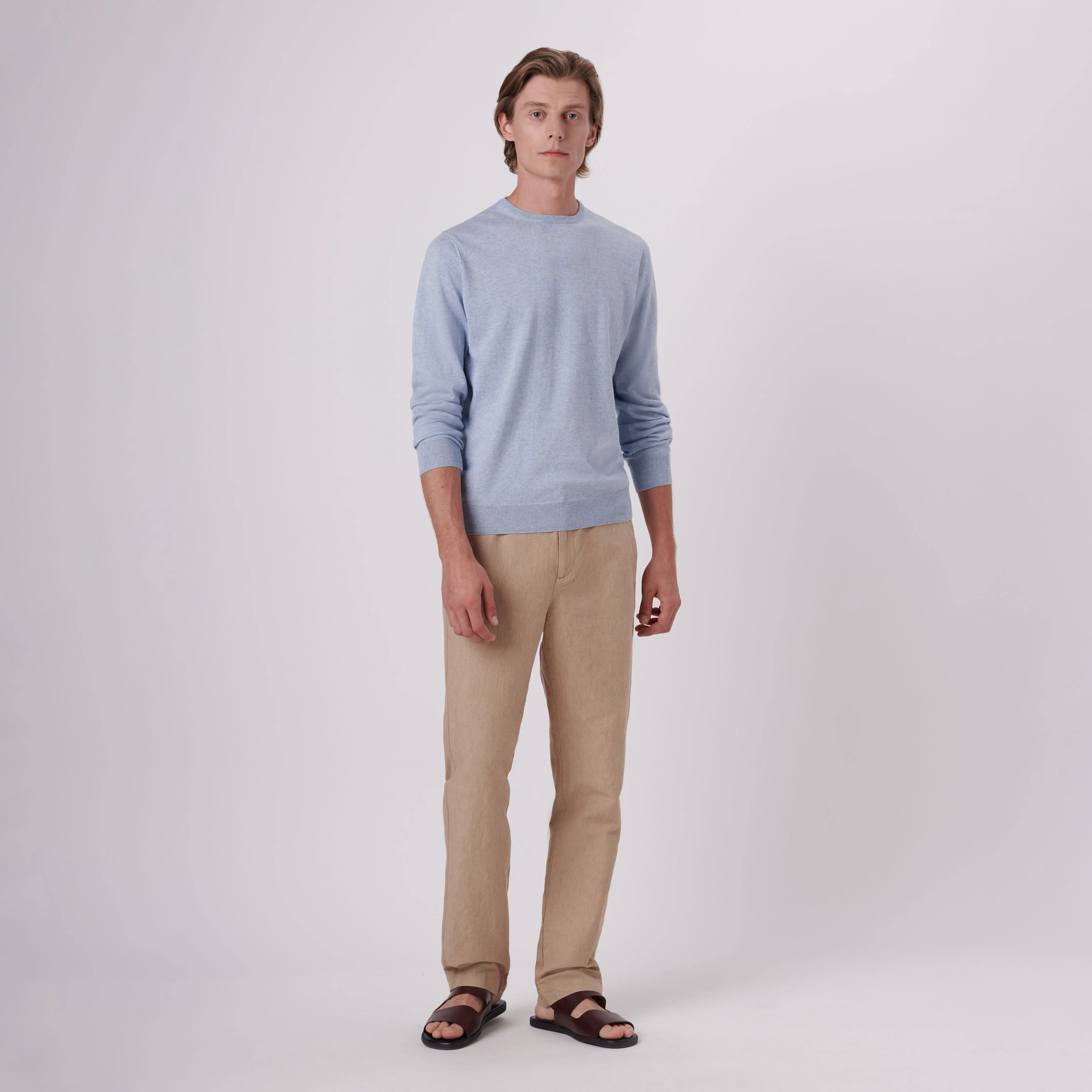 Solid Cotton Cashmere Crew Neck Sweater sold by Bugatchi product image thumbnail 5