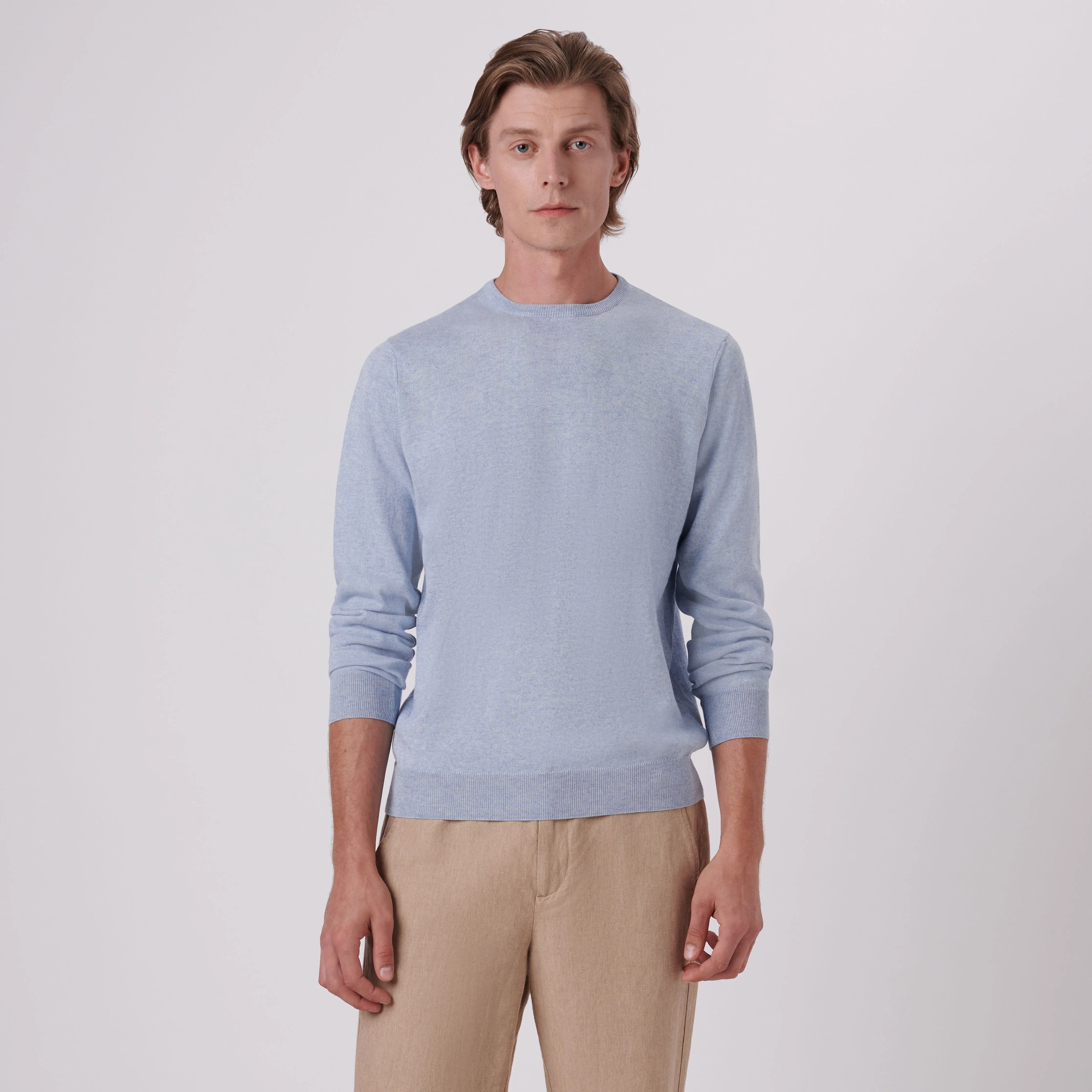 Solid Cotton Cashmere Crew Neck Sweater sold by Bugatchi product image thumbnail 2