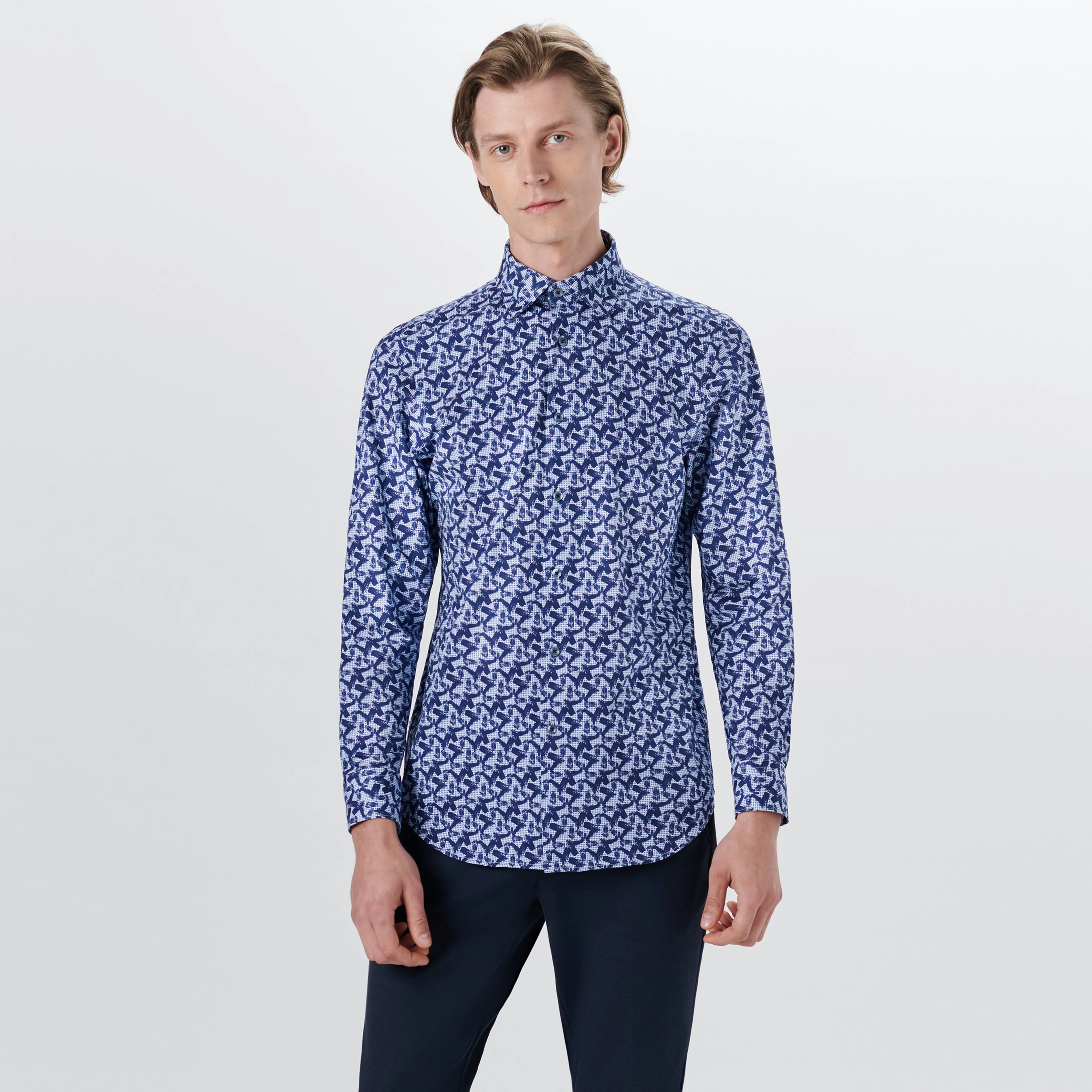 JAMES Abstract Print OoohCotton Shirt sold by Bugatchi product image thumbnail 2