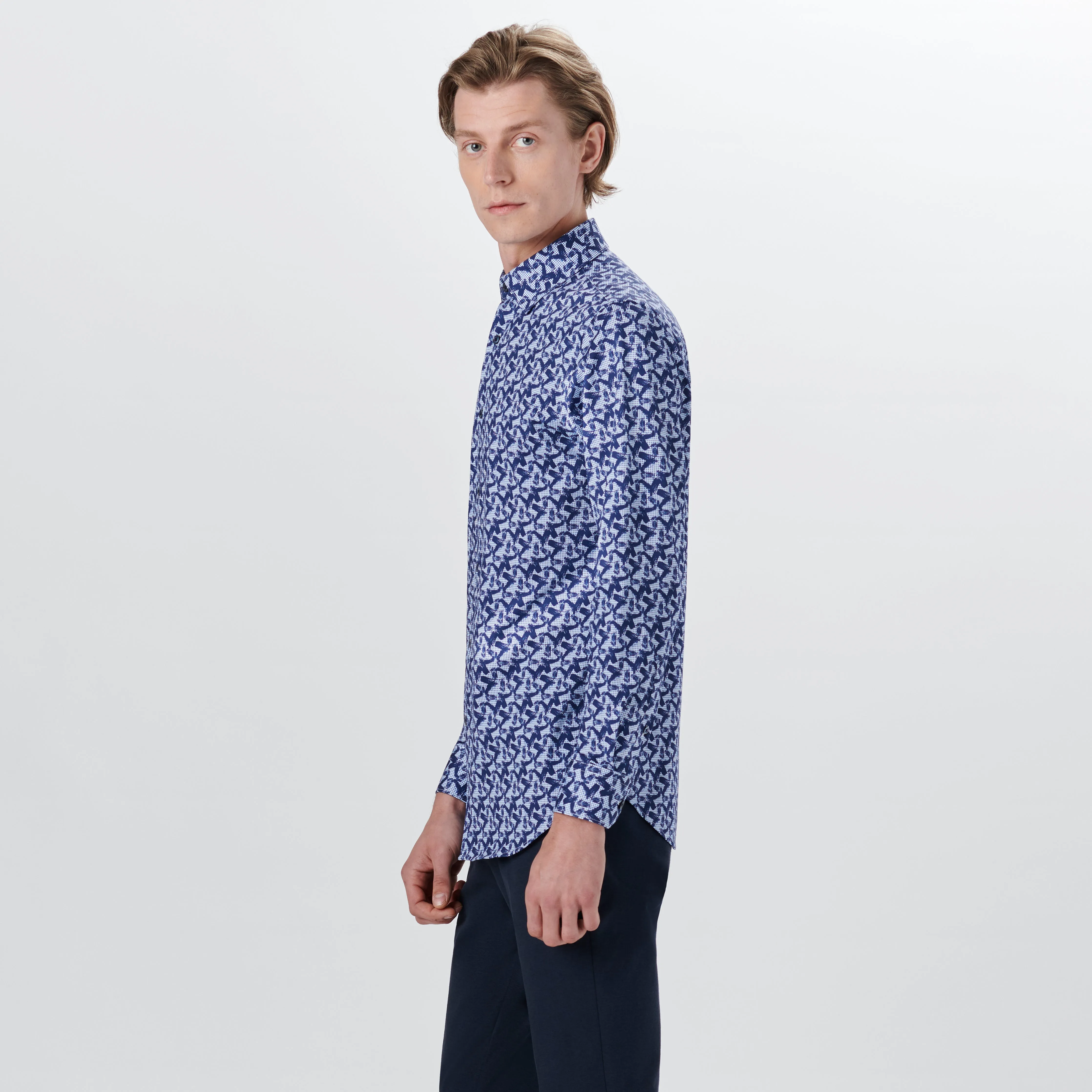 JAMES Abstract Print OoohCotton Shirt sold by Bugatchi product image thumbnail 3