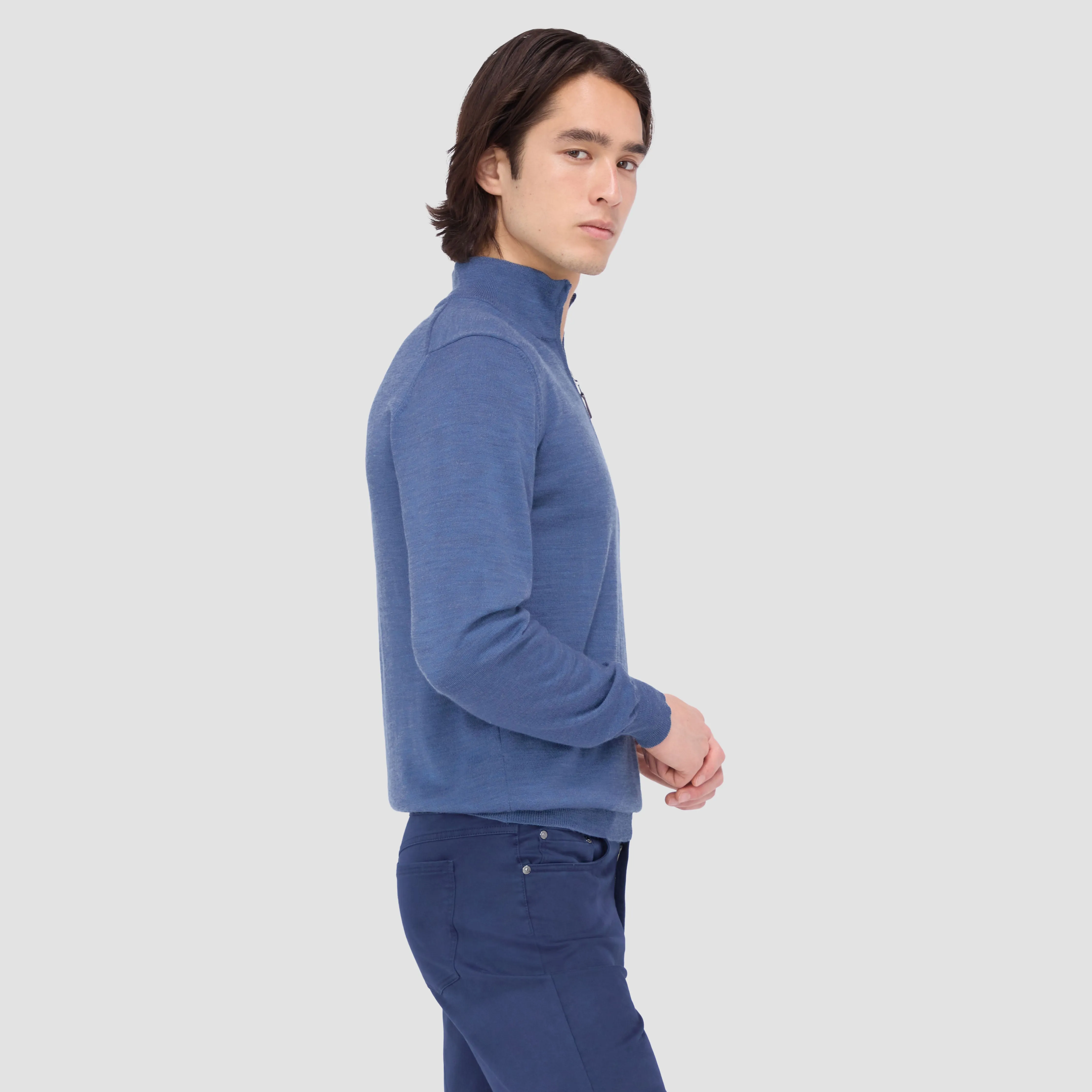 Spencer Quarter-Zip Super Merino Sweater sold by Bugatchi product image thumbnail 3