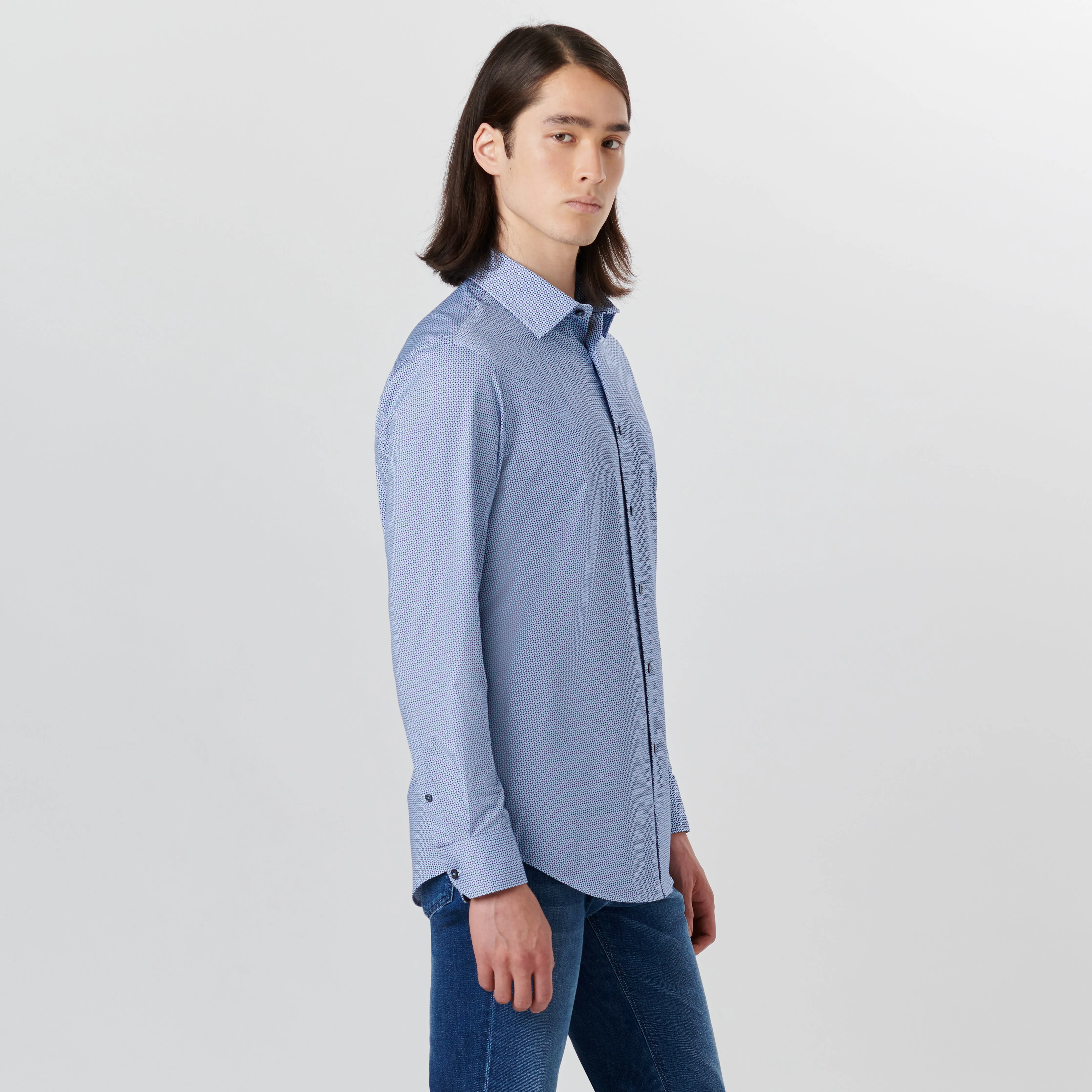 JAMES Geometric Print OoohCotton Shirt sold by Bugatchi product image thumbnail 3