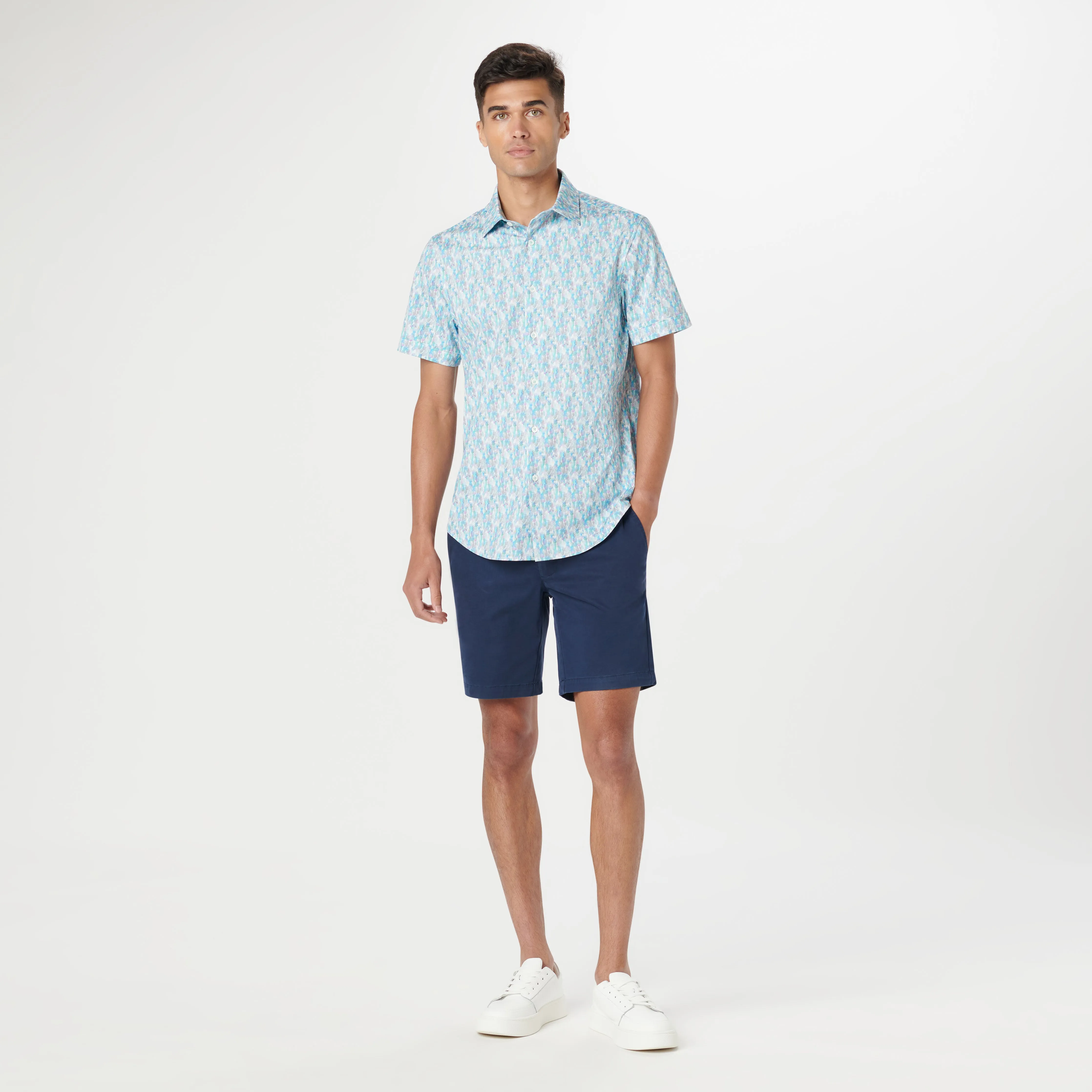 Miles Pineapple OoohCotton Short Sleeve Shirt sold by Bugatchi product image thumbnail 5