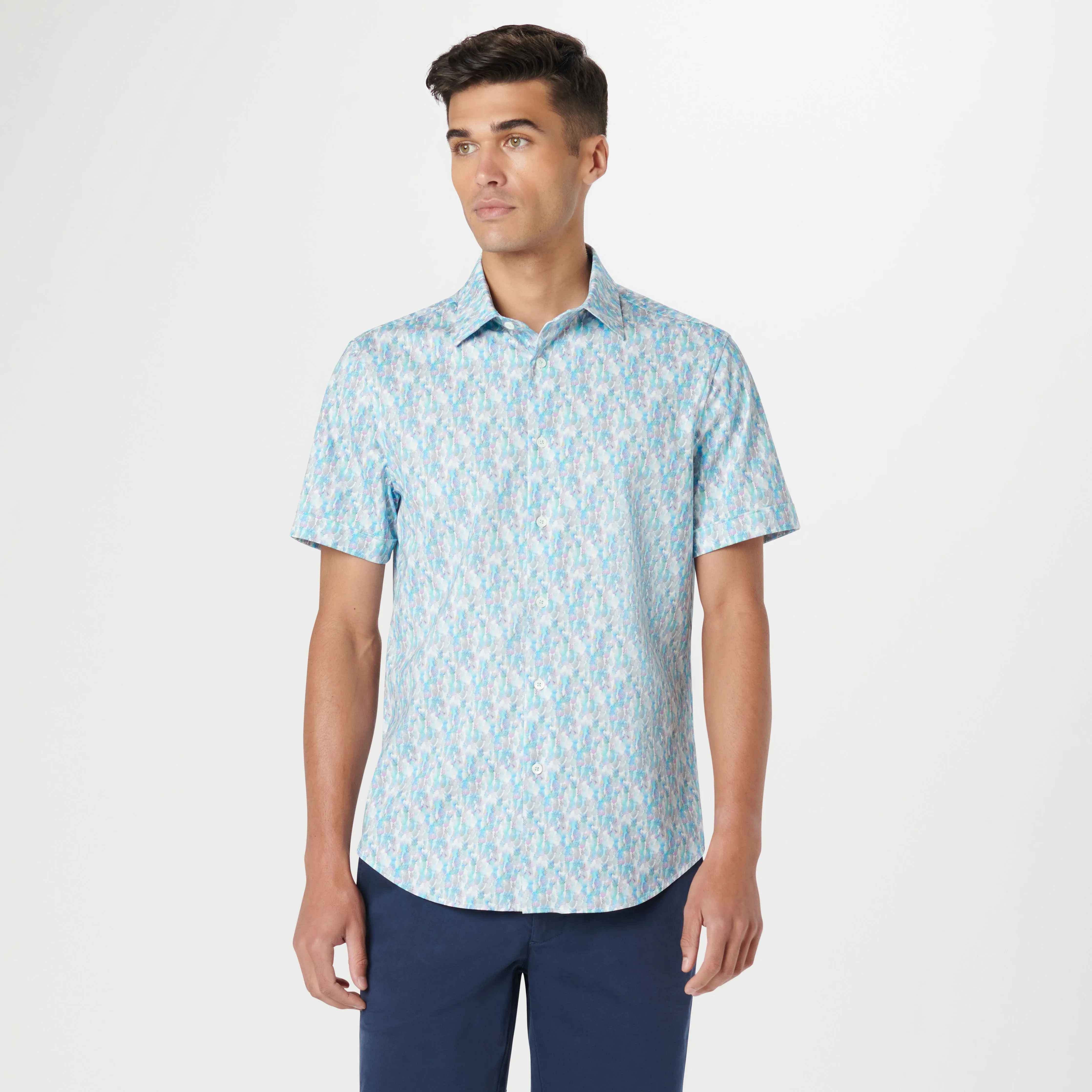 Miles Pineapple OoohCotton Short Sleeve Shirt sold by Bugatchi product image thumbnail 2
