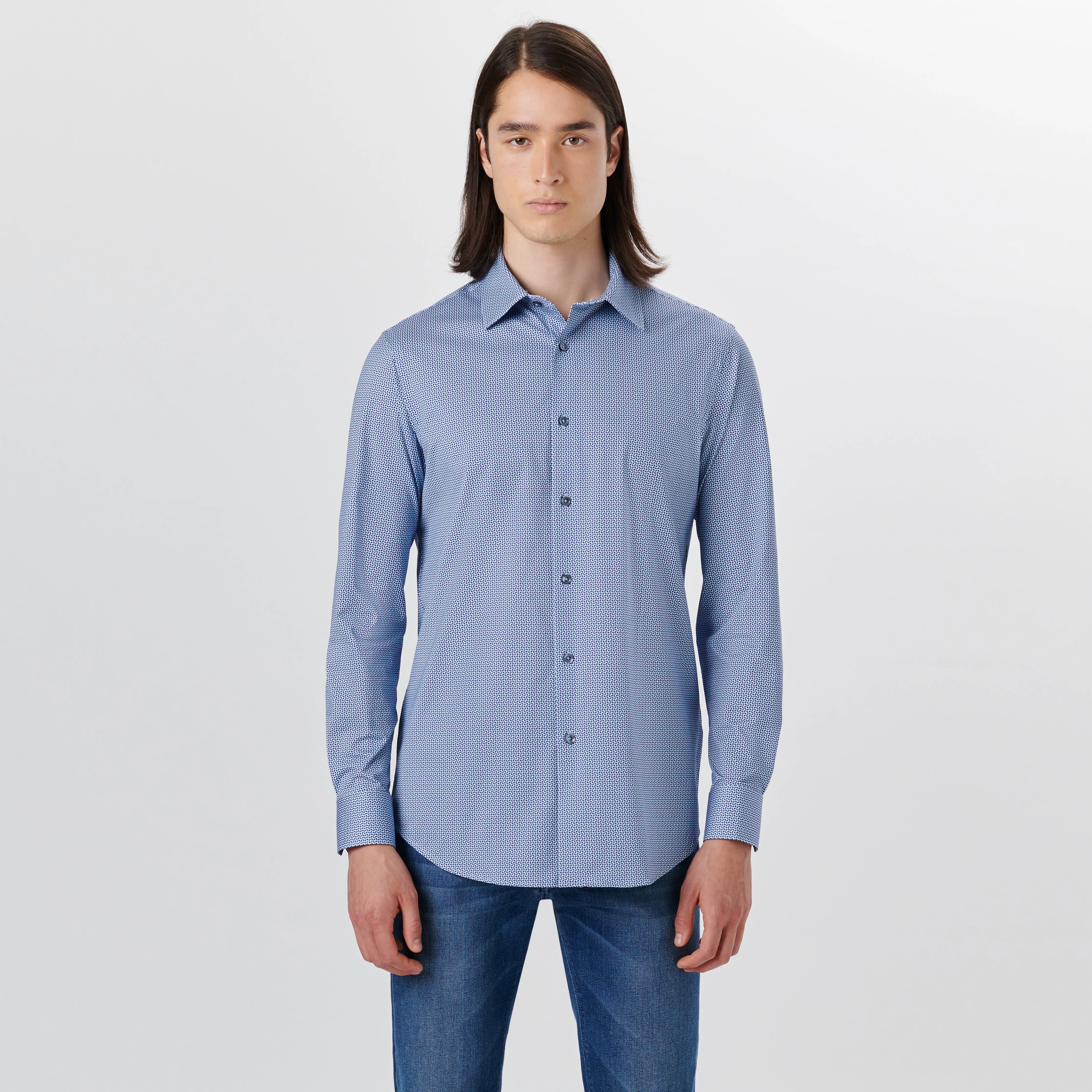 JAMES Geometric Print OoohCotton Shirt sold by Bugatchi product image thumbnail 2