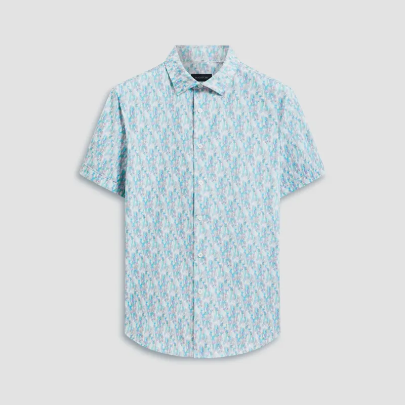 Miles Pineapple OoohCotton Short Sleeve Shirt sold by Bugatchi
