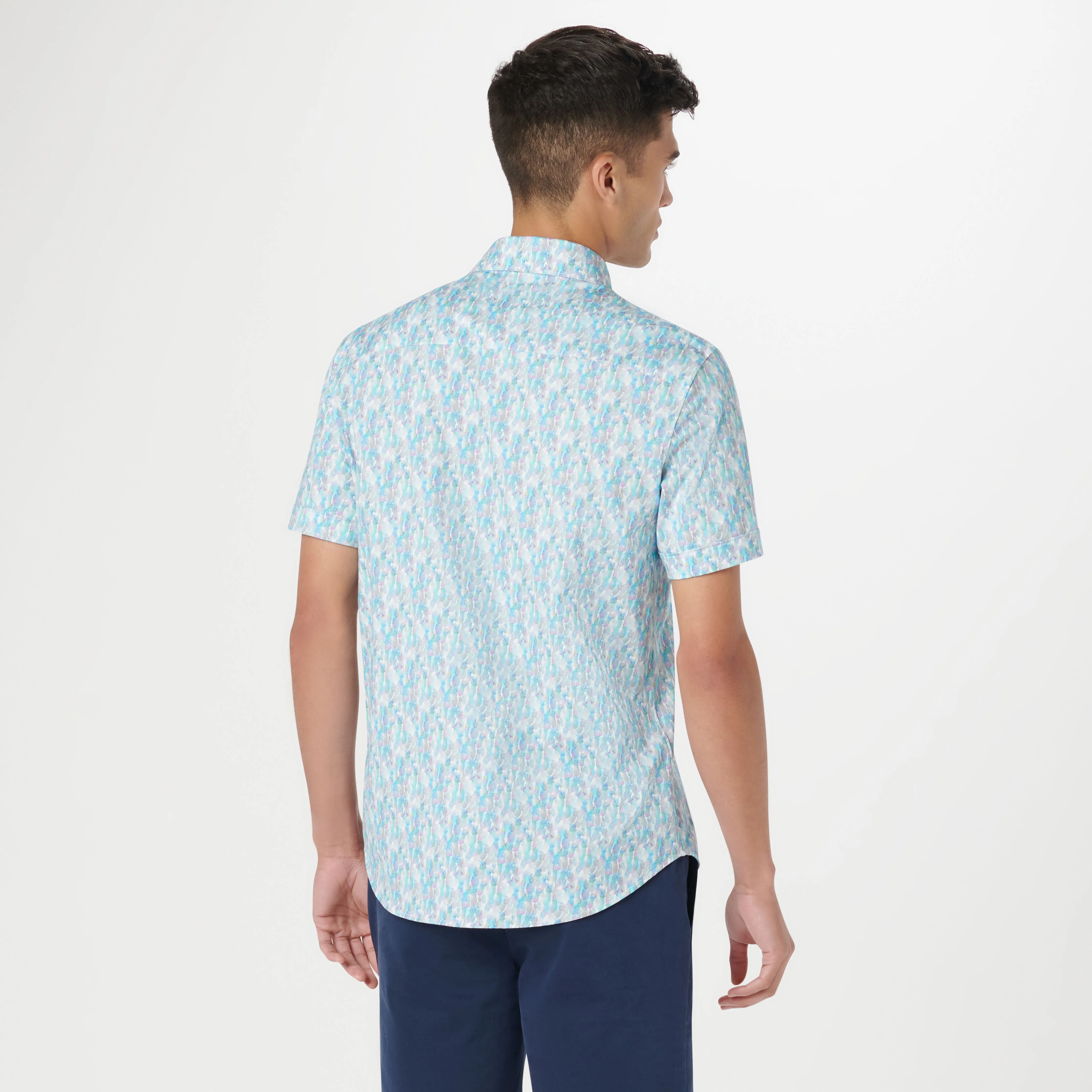 Miles Pineapple OoohCotton Short Sleeve Shirt sold by Bugatchi product image thumbnail 4