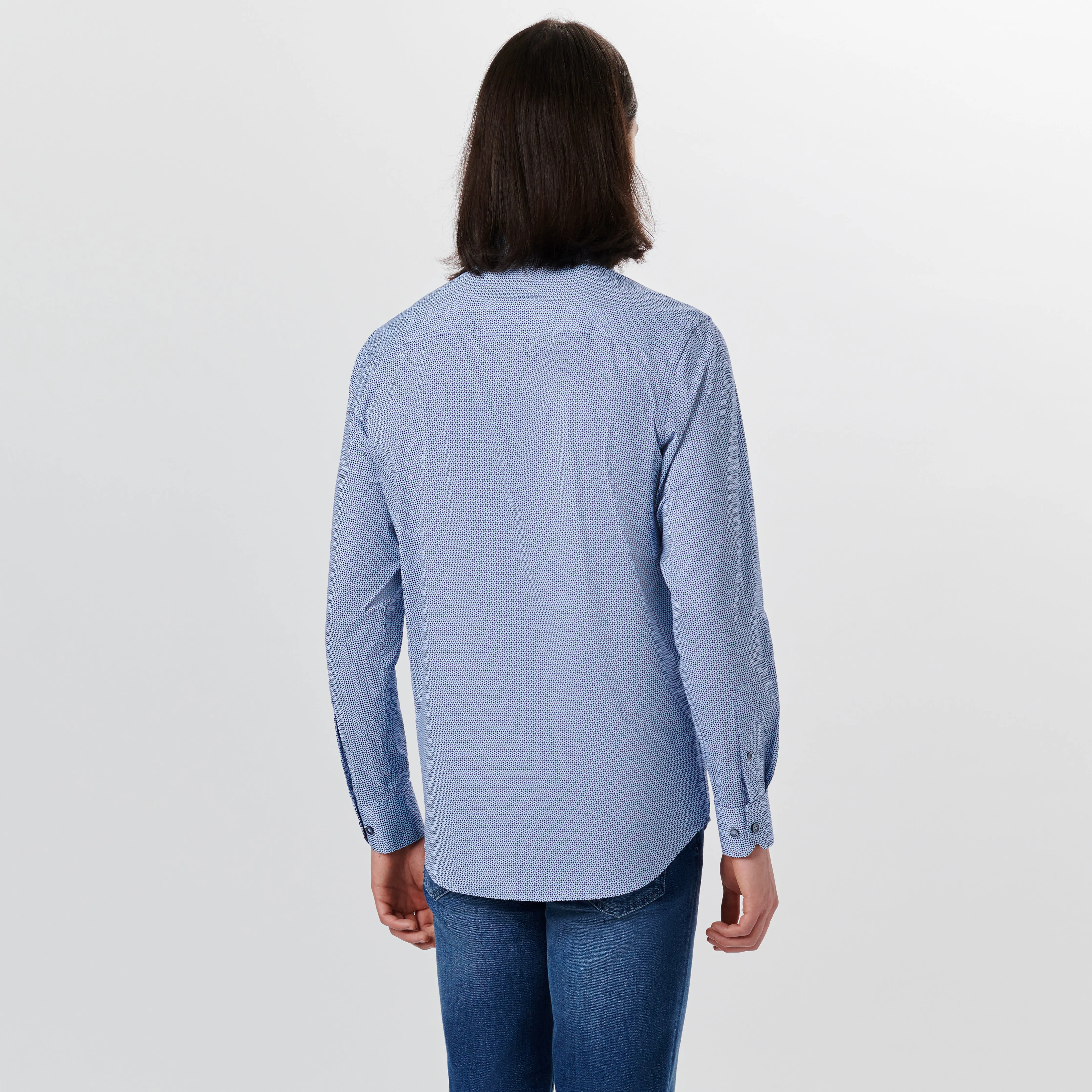 JAMES Geometric Print OoohCotton Shirt sold by Bugatchi product image thumbnail 4