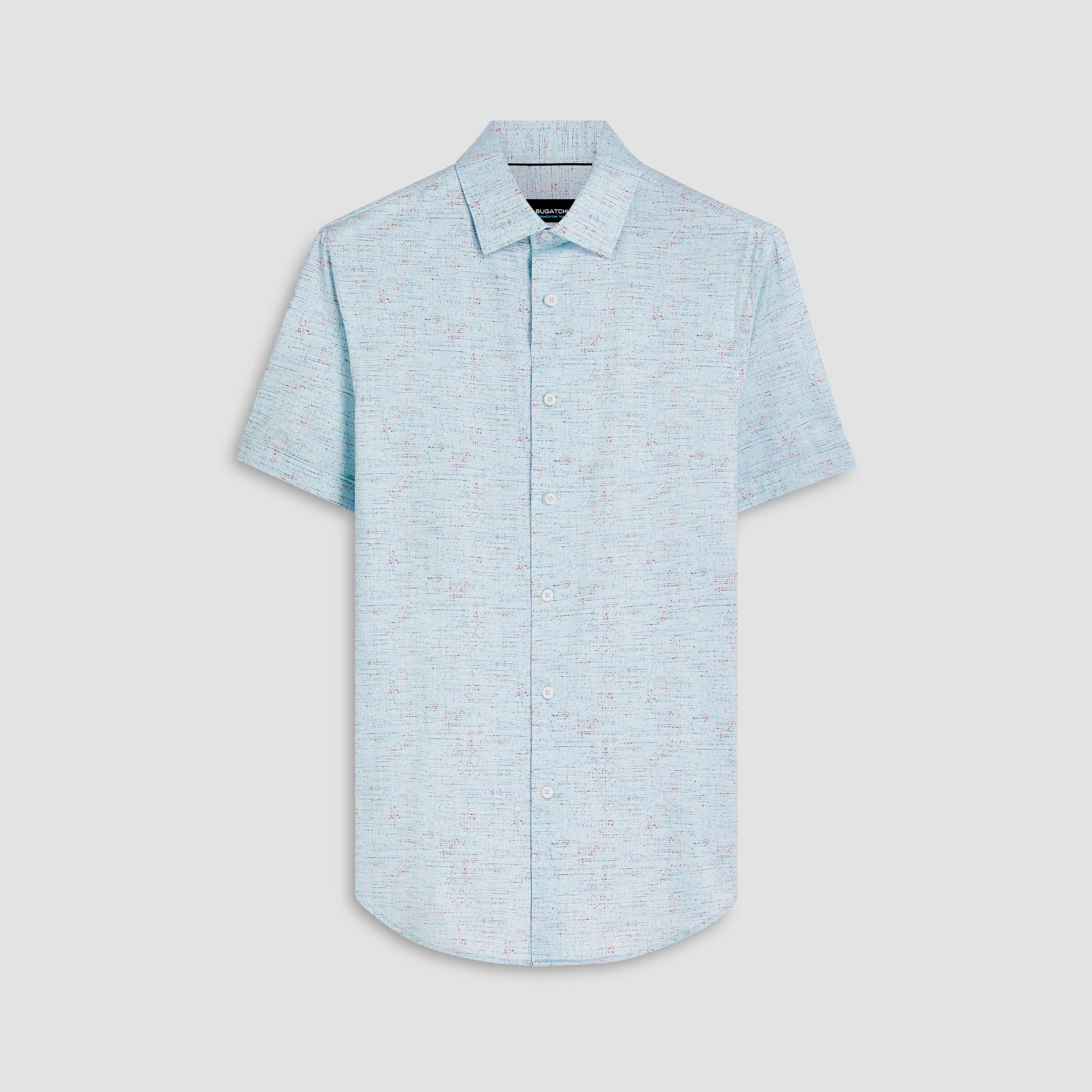 Miles Marled Print OoohCotton Short Sleeve Shirt sold by Bugatchi