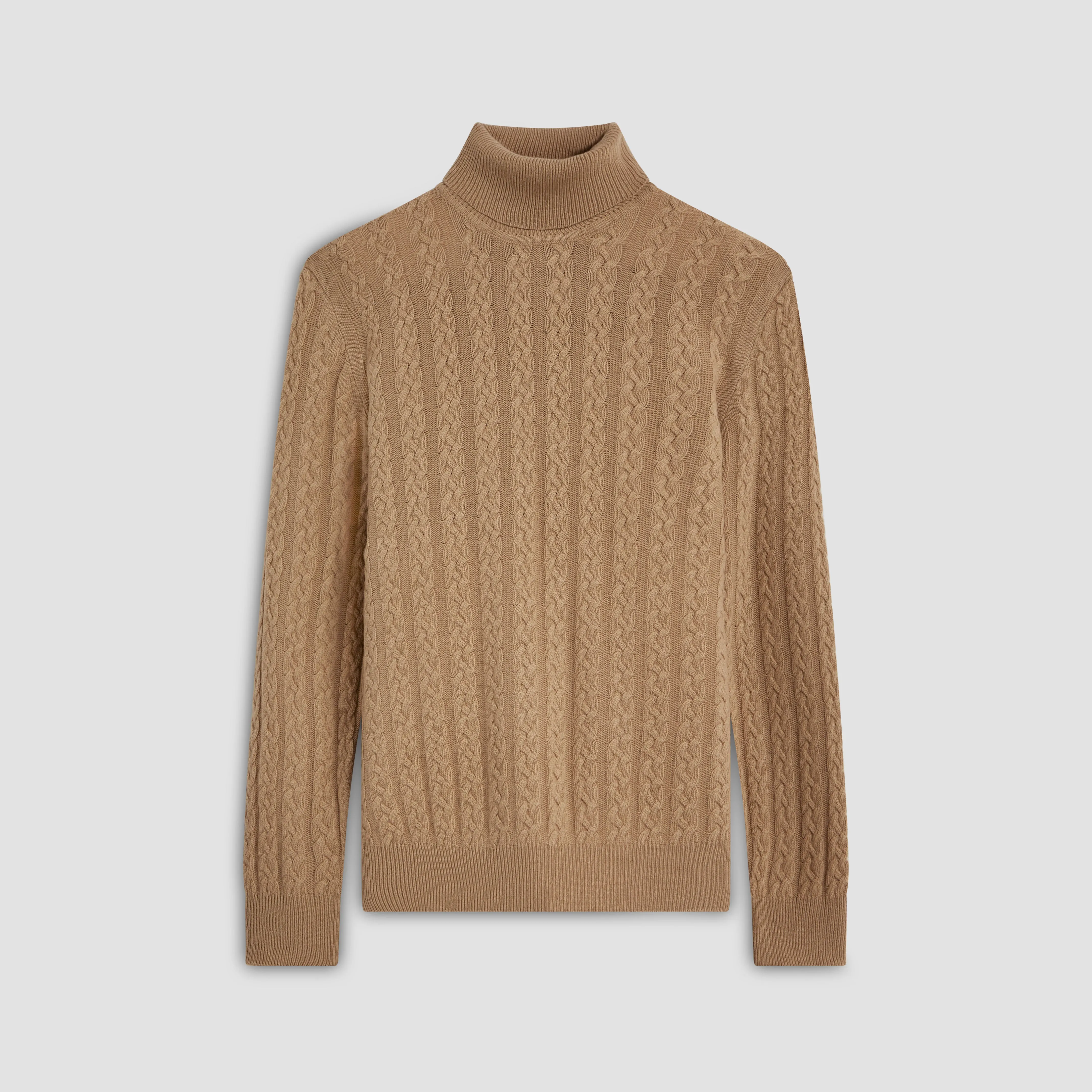 Solid Cable Turtleneck Sweater sold by Bugatchi