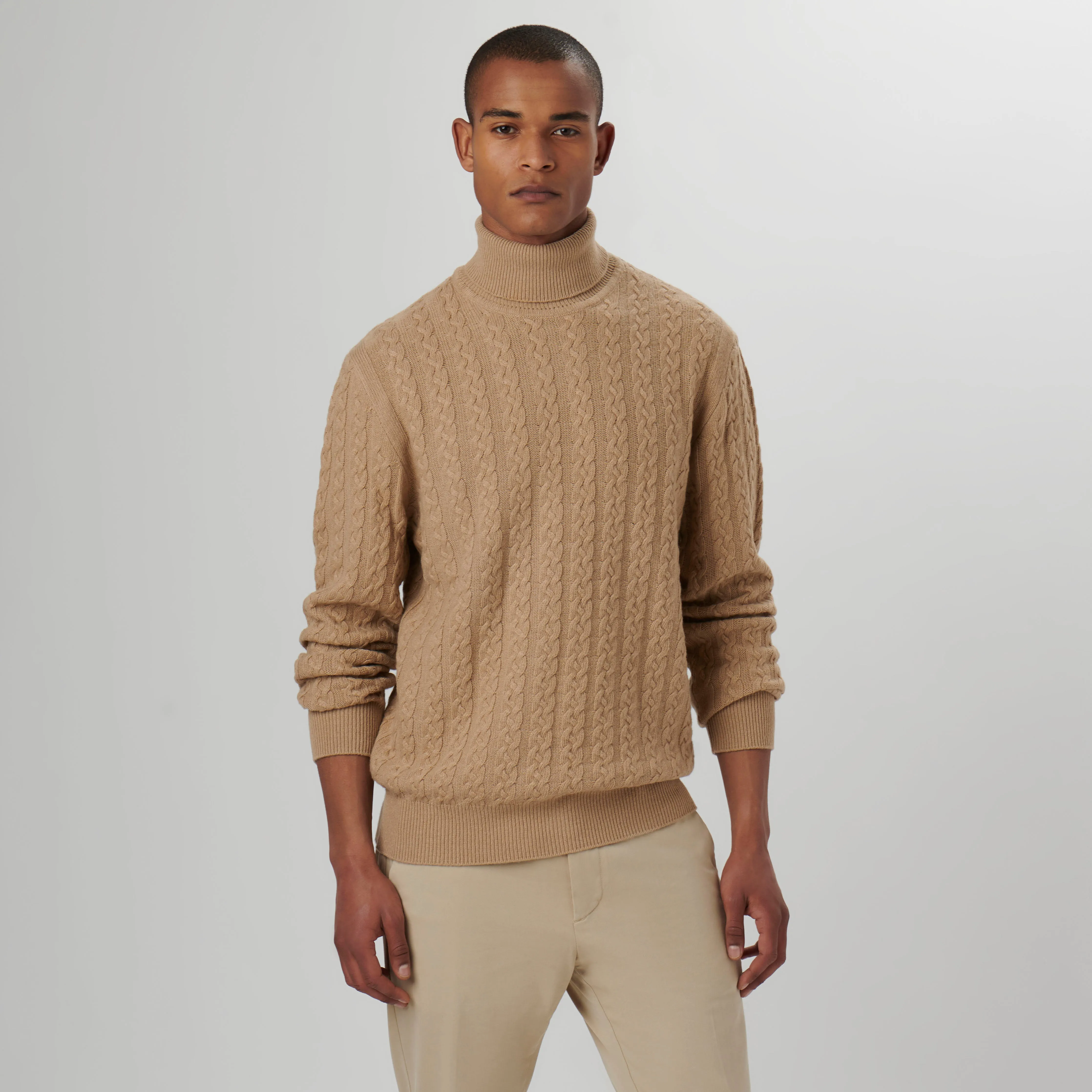 Solid Cable Turtleneck Sweater sold by Bugatchi product image thumbnail 2