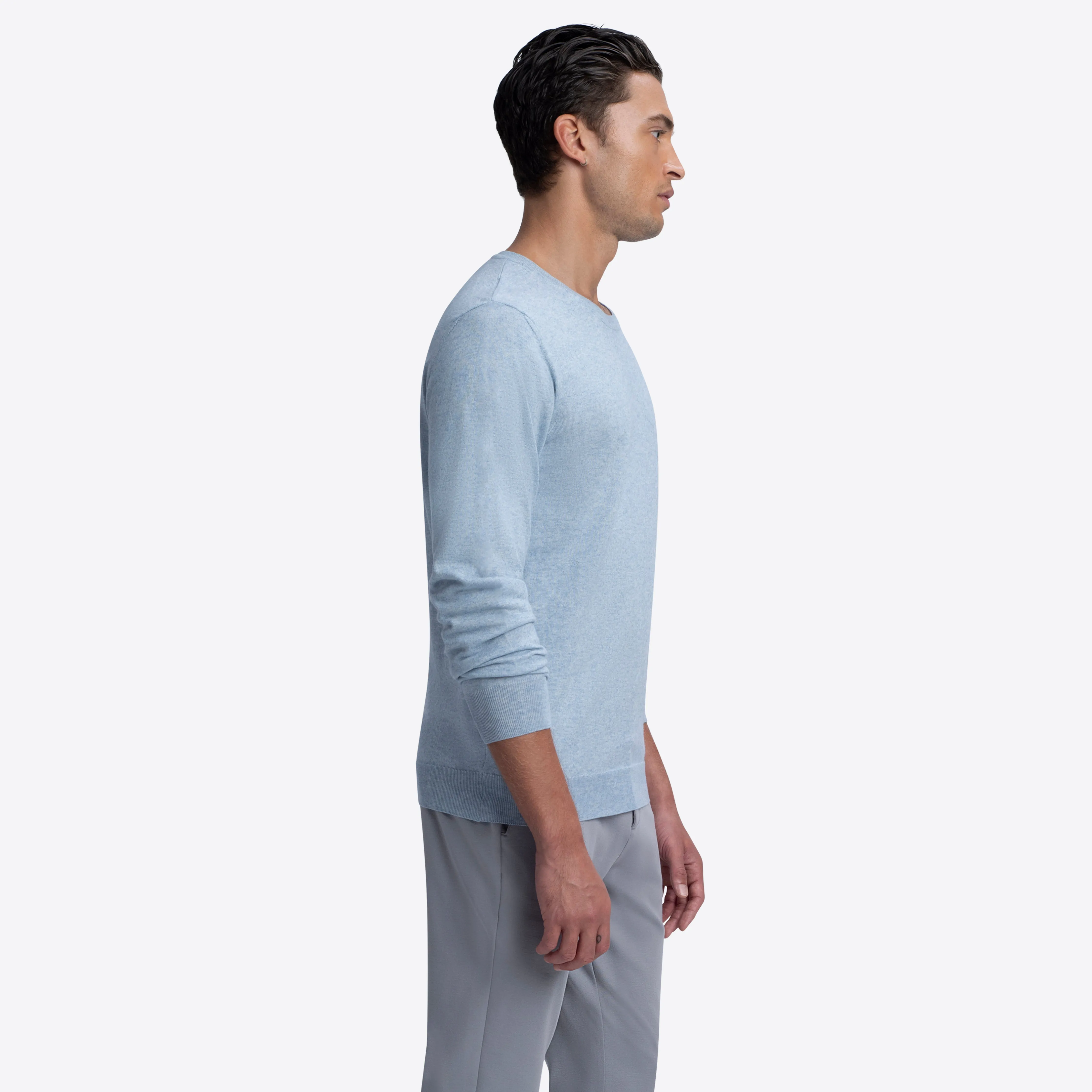 Crew Neck Melange Sweater sold by Bugatchi product image thumbnail 3