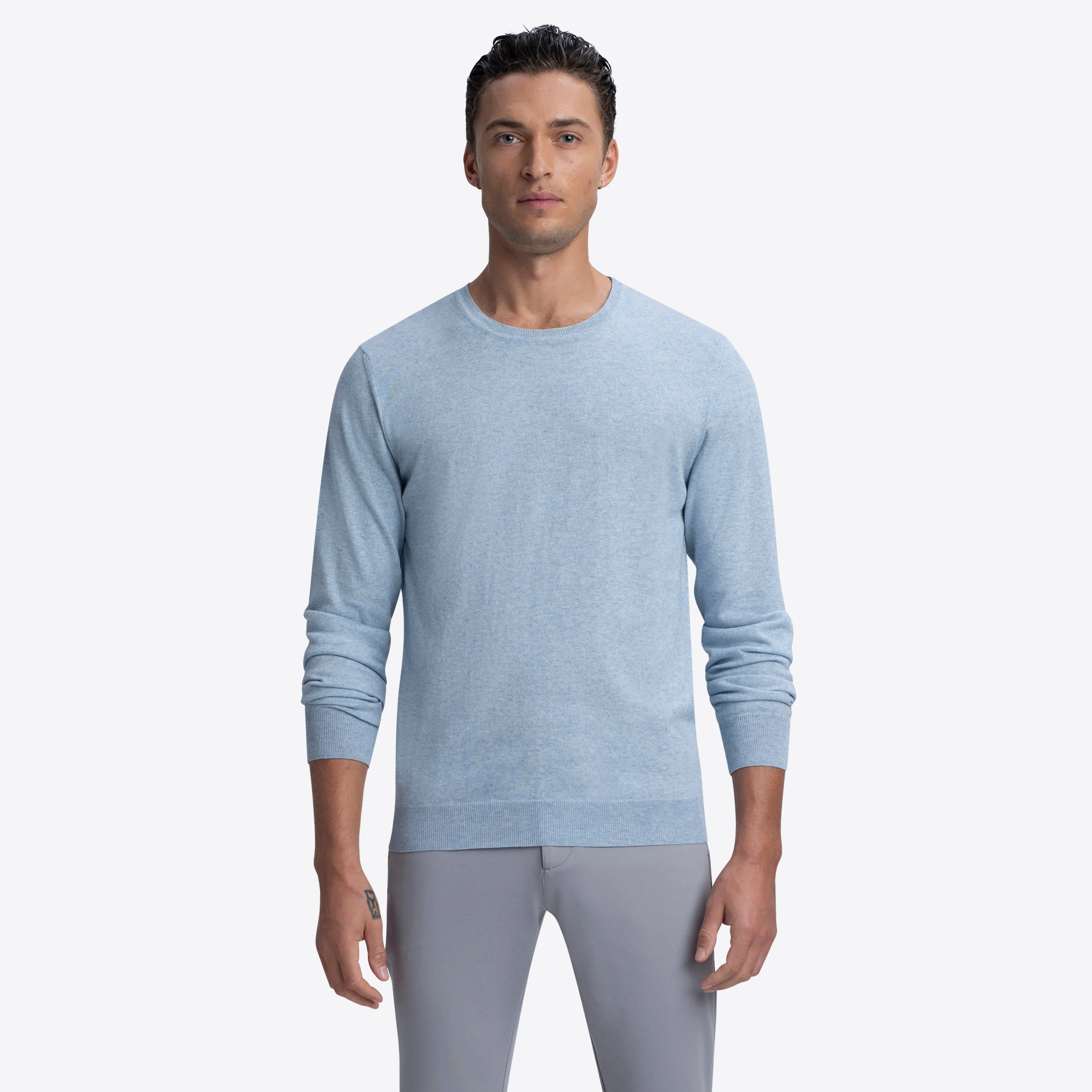 Crew Neck Melange Sweater sold by Bugatchi product image thumbnail 2