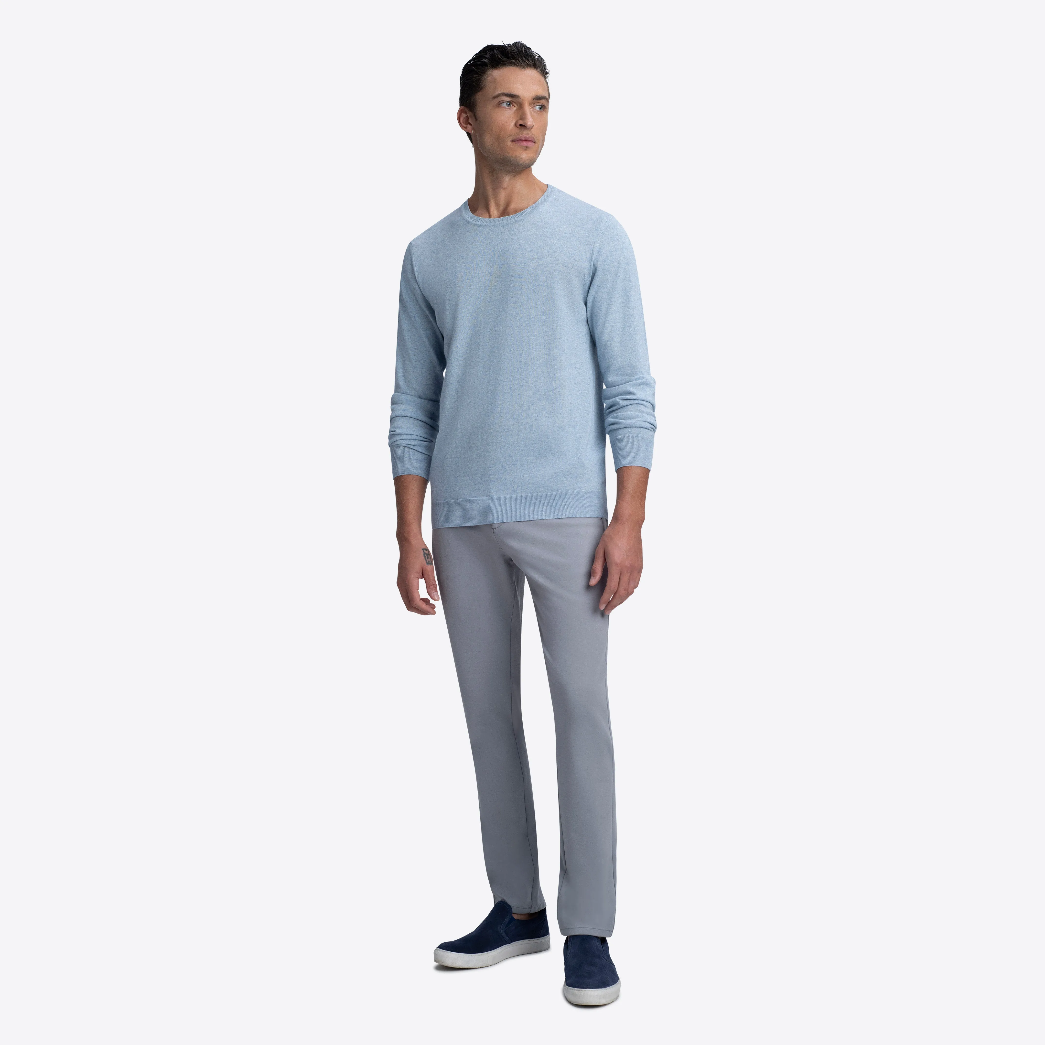 Crew Neck Melange Sweater sold by Bugatchi product image thumbnail 5