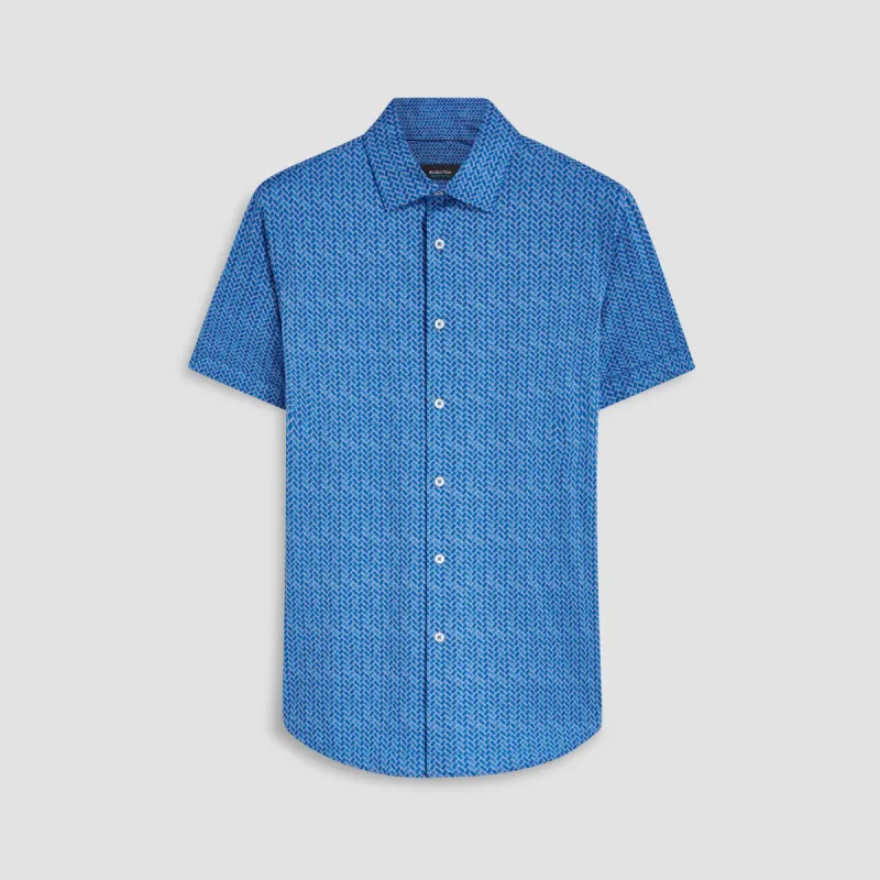 Miles Geometrical Print OoohCotton Short Sleeve Shirt sold by Bugatchi