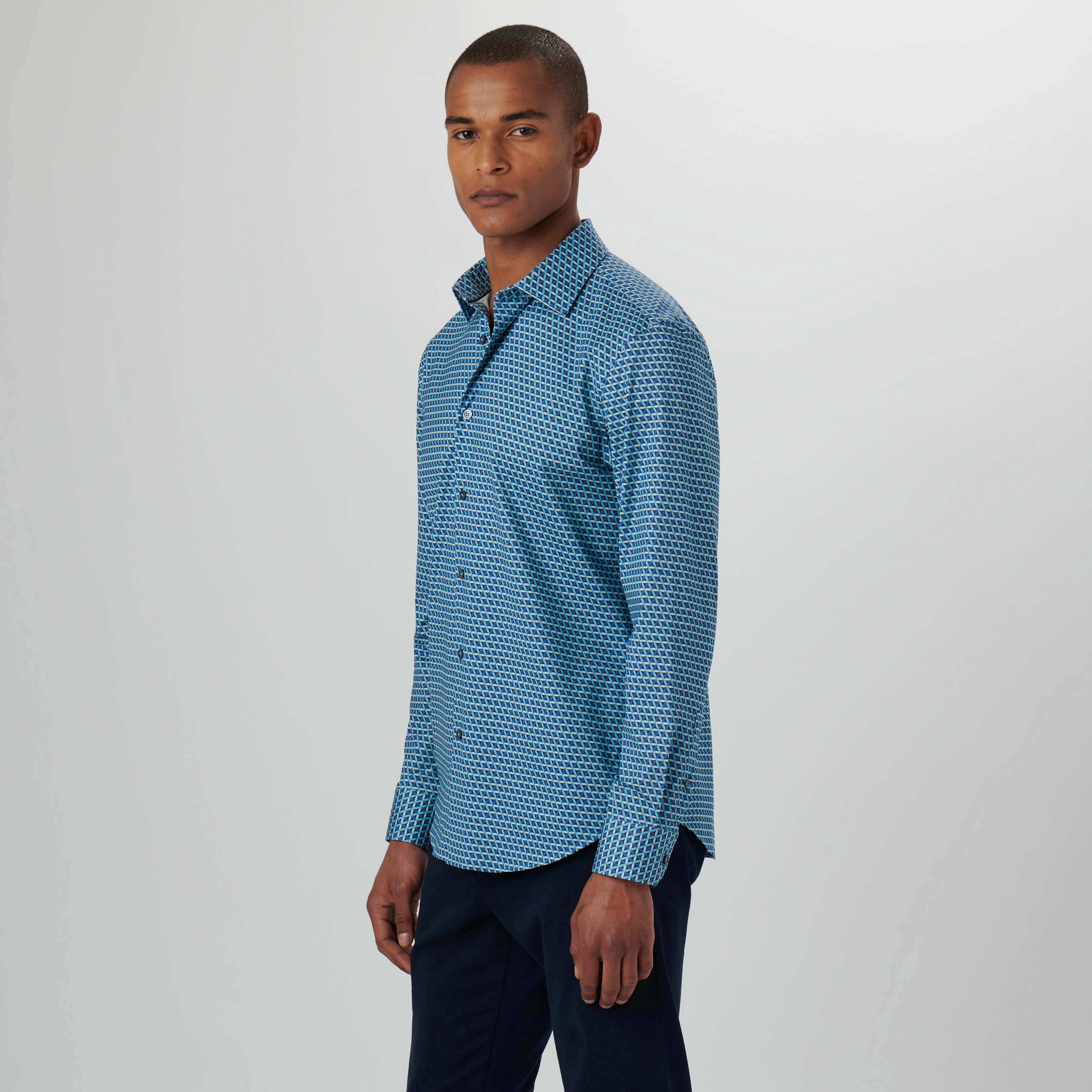 James Geometric OoohCotton Shirt sold by Bugatchi product image thumbnail 3