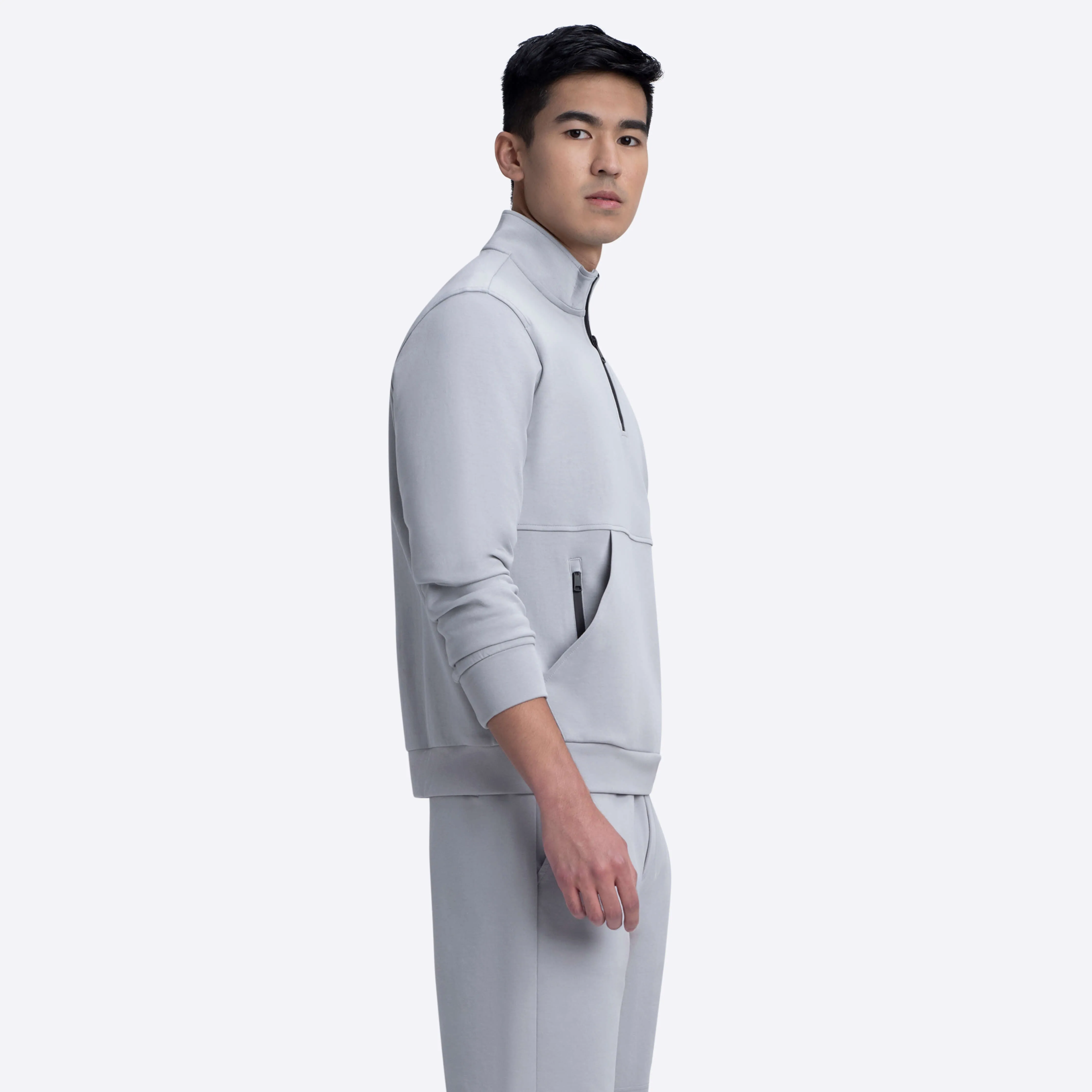 Quarter Zip Mock Neck Sweatshirt sold by Bugatchi product image thumbnail 3