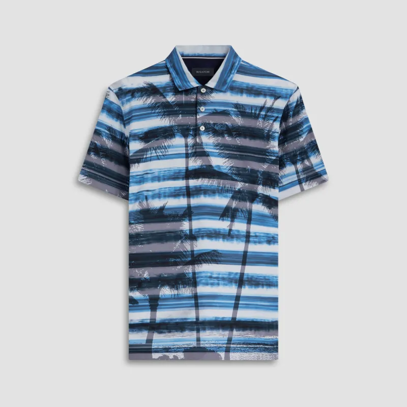 Hendrix Palm Tree Print Polo Shirt sold by Bugatchi