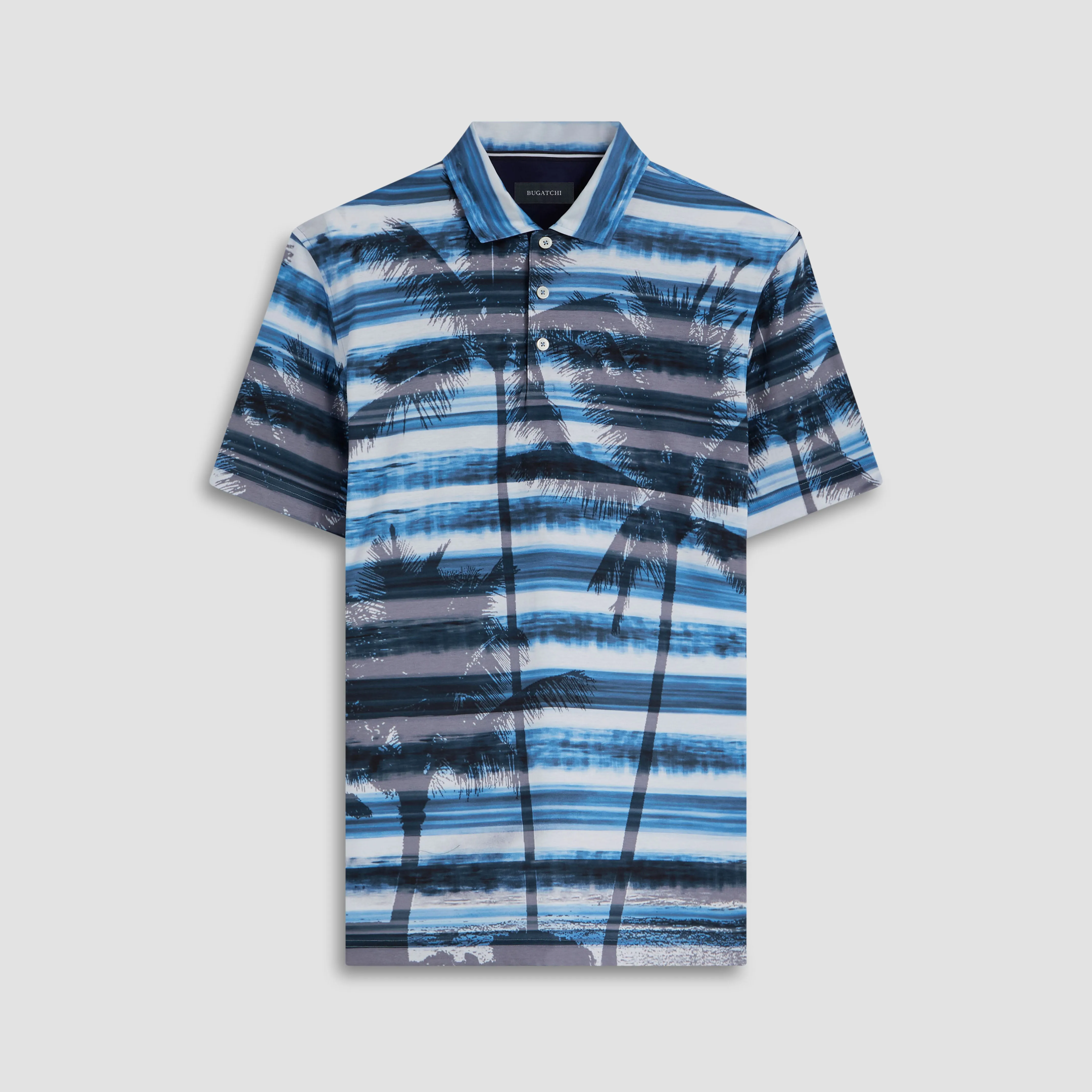 Hendrix Palm Tree Print Polo Shirt sold by Bugatchi