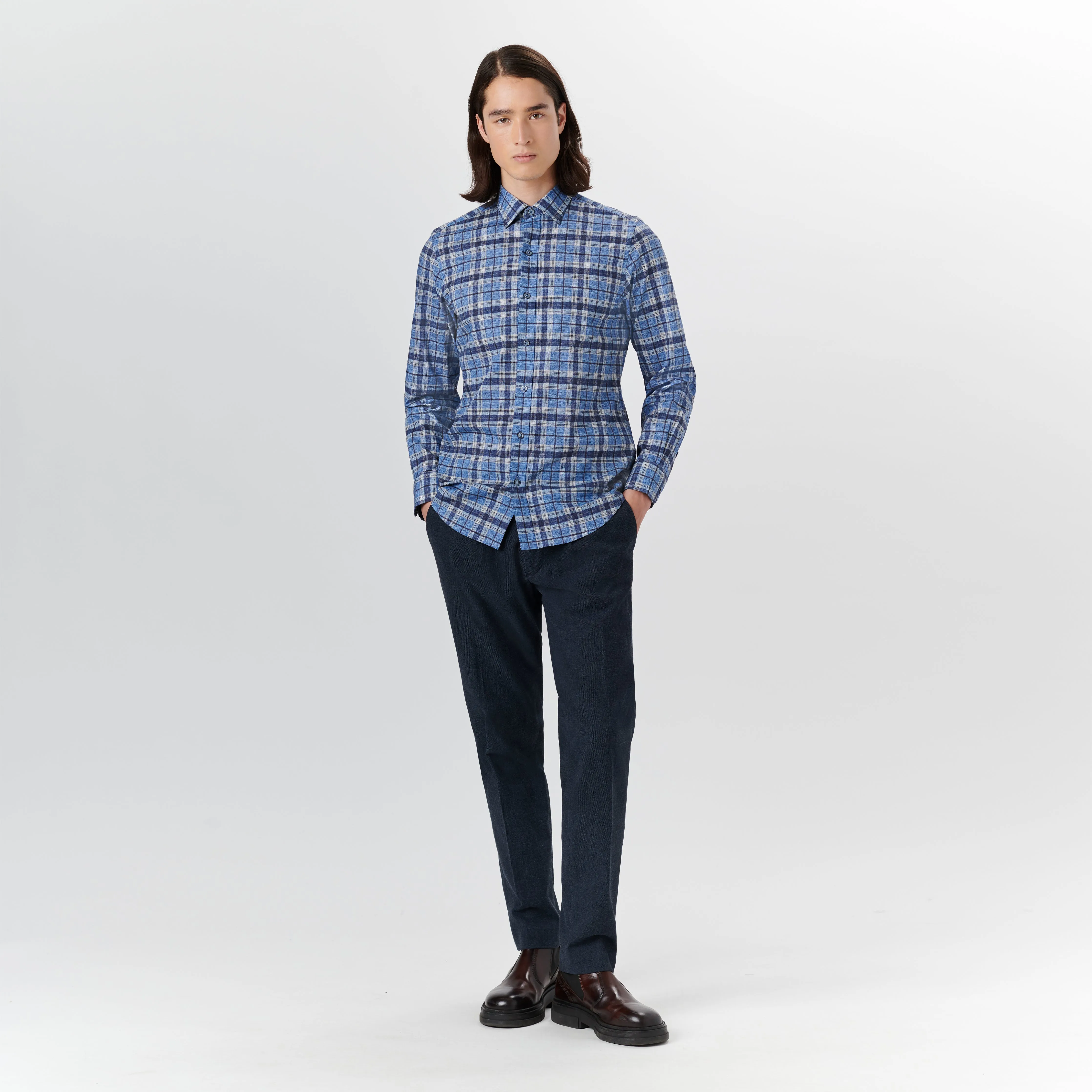 JULIAN Plaid Check Shirt sold by Bugatchi product image thumbnail 5