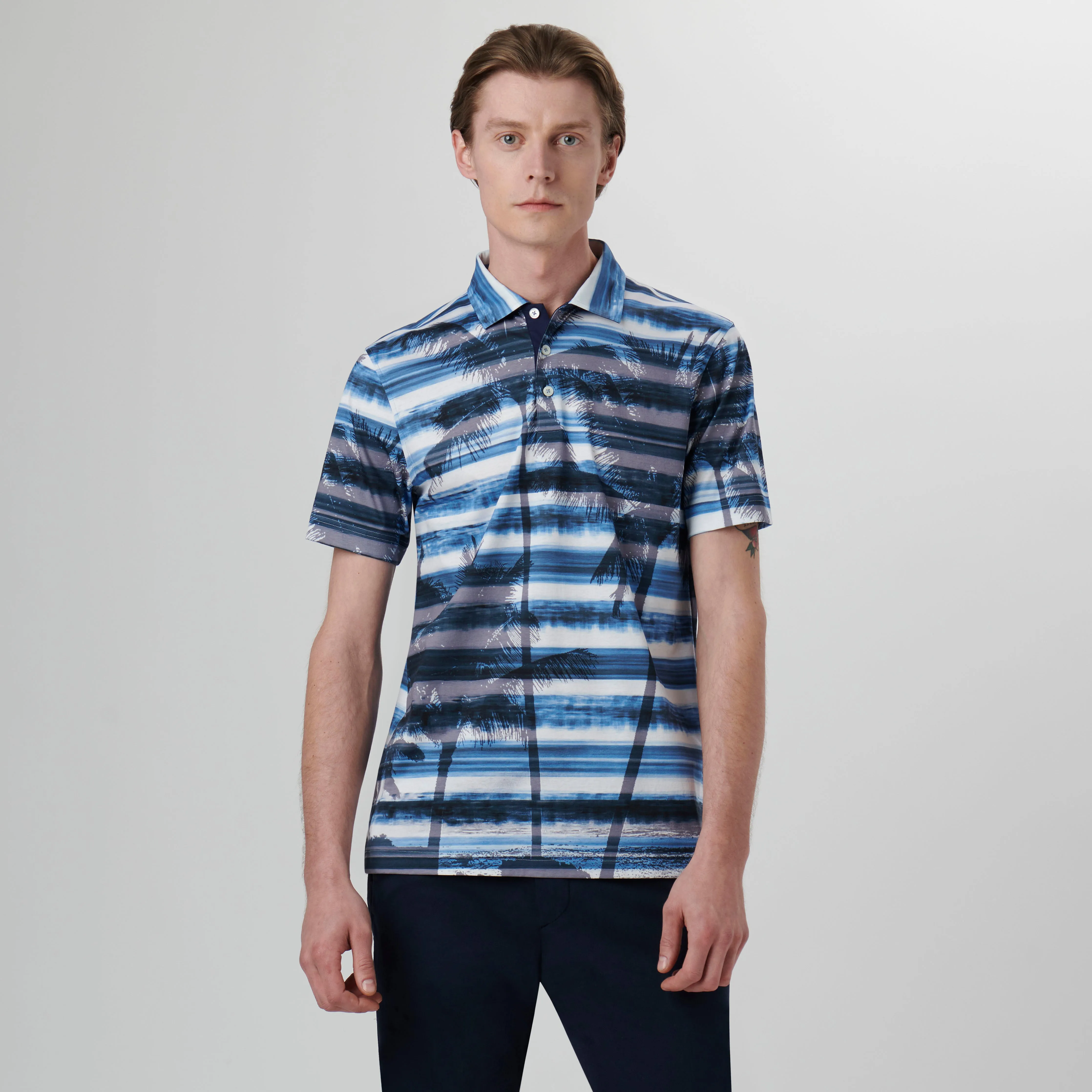 Hendrix Palm Tree Print Polo Shirt sold by Bugatchi product image thumbnail 2