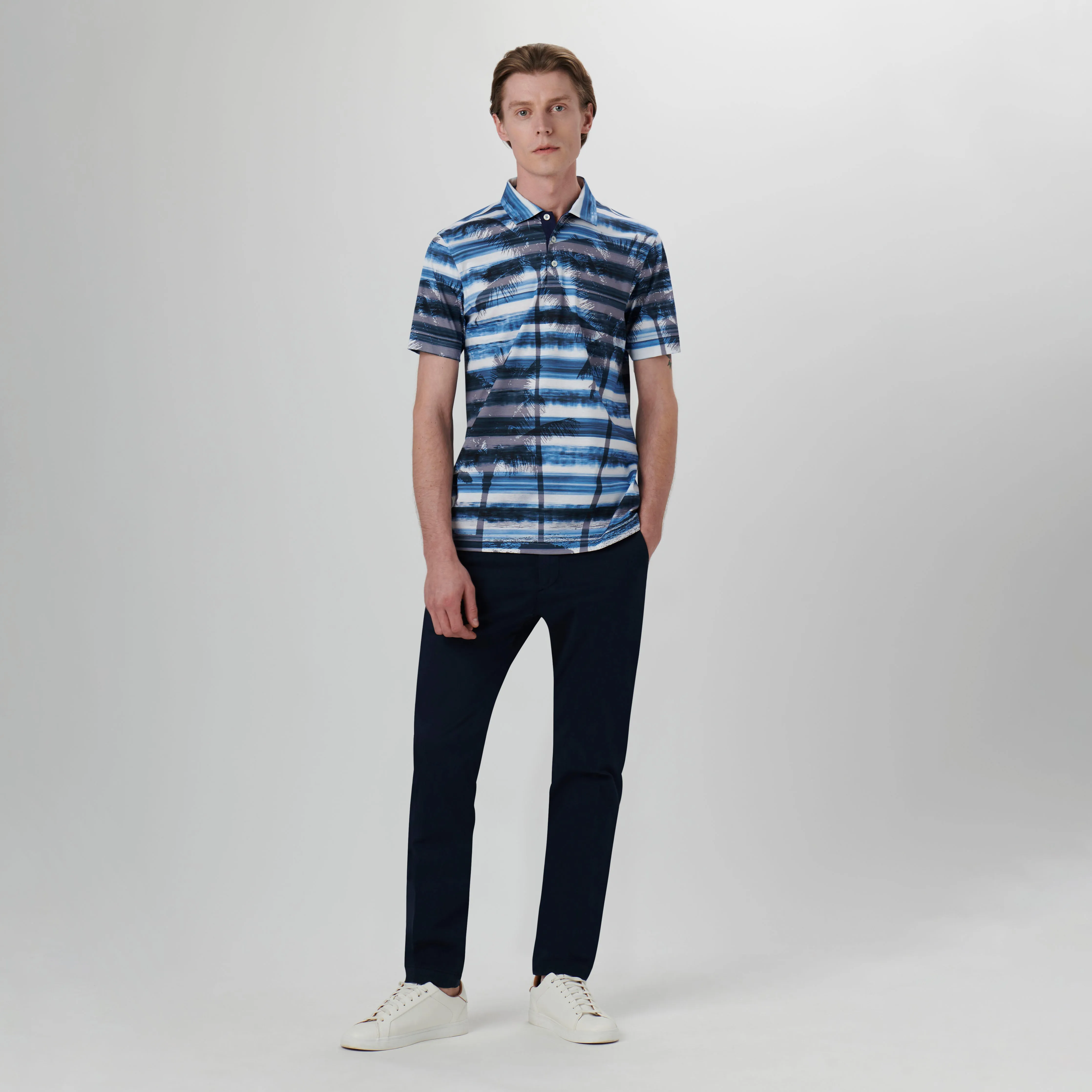 Hendrix Palm Tree Print Polo Shirt sold by Bugatchi product image thumbnail 5