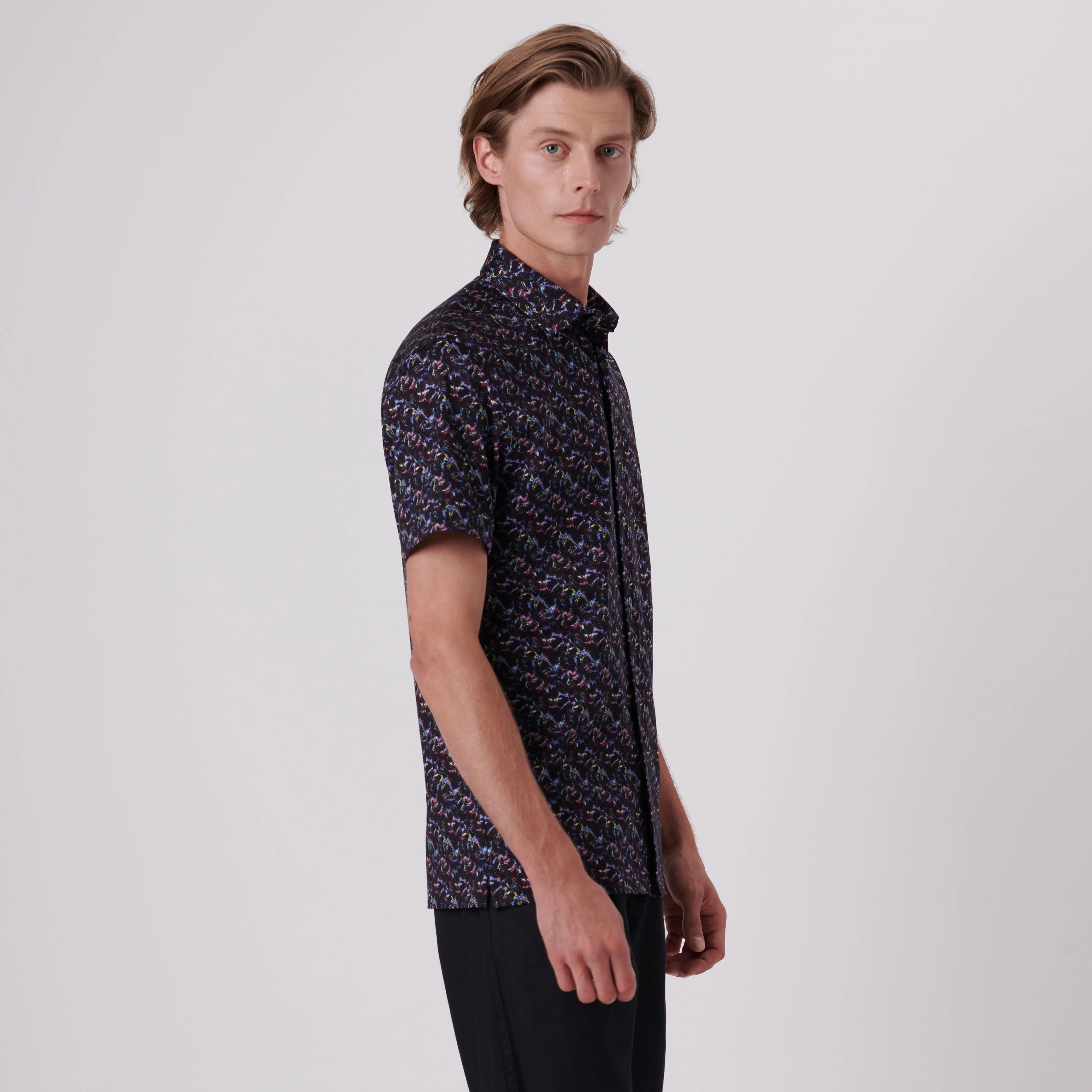 Milo Abstract Print OoohCotton Short Sleeve Shirt sold by Bugatchi product image thumbnail 3