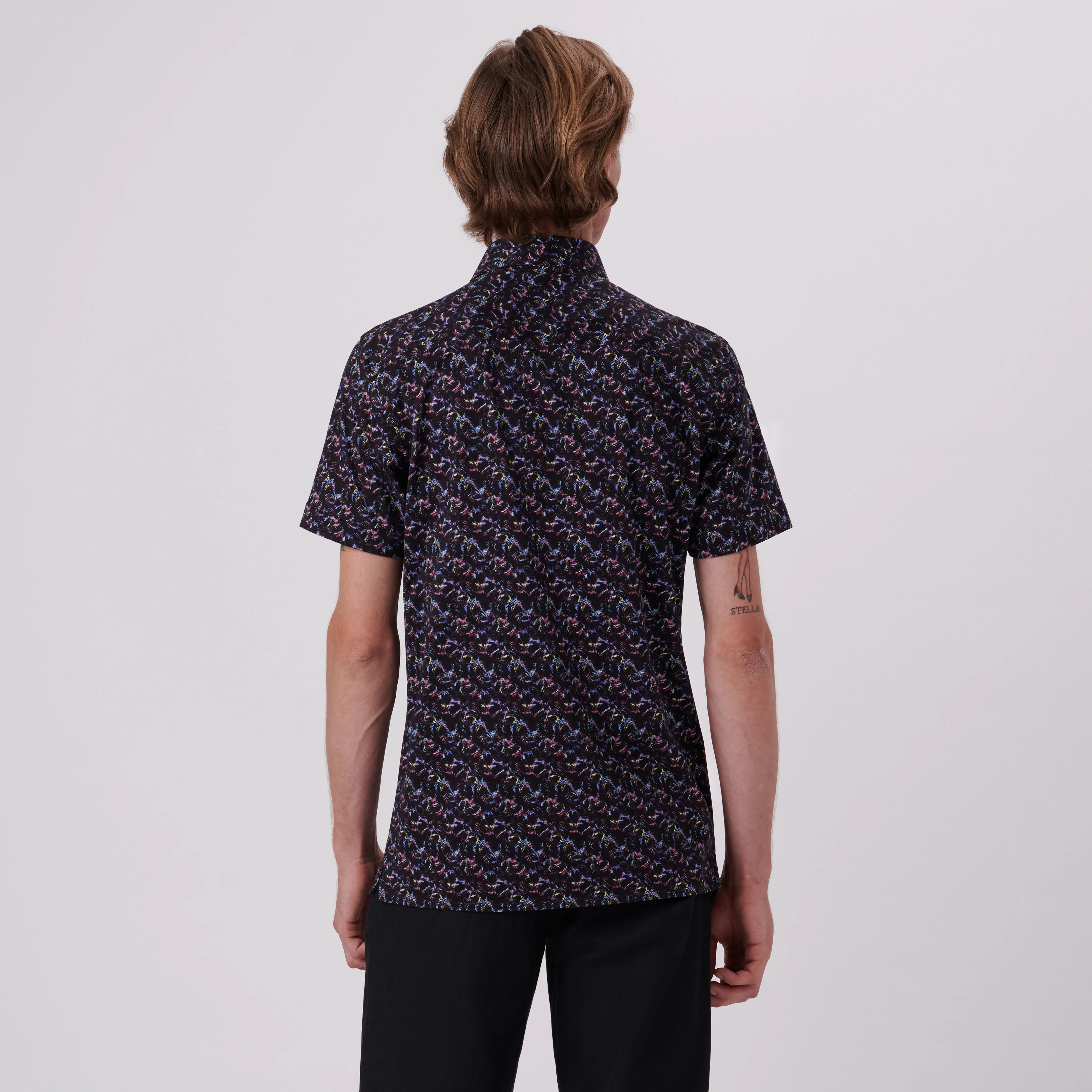 Milo Abstract Print OoohCotton Short Sleeve Shirt sold by Bugatchi product image thumbnail 4