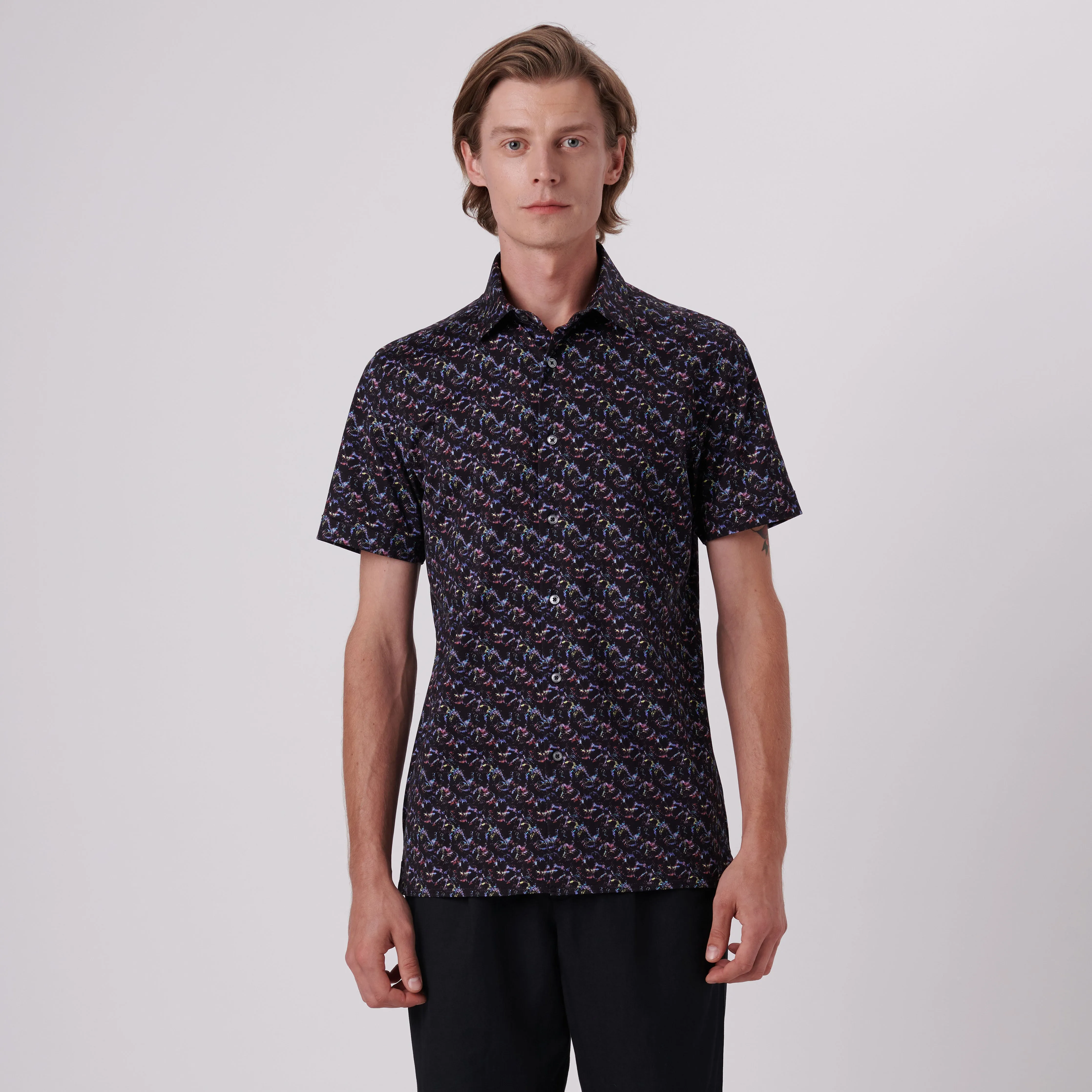 Milo Abstract Print OoohCotton Short Sleeve Shirt sold by Bugatchi product image thumbnail 2