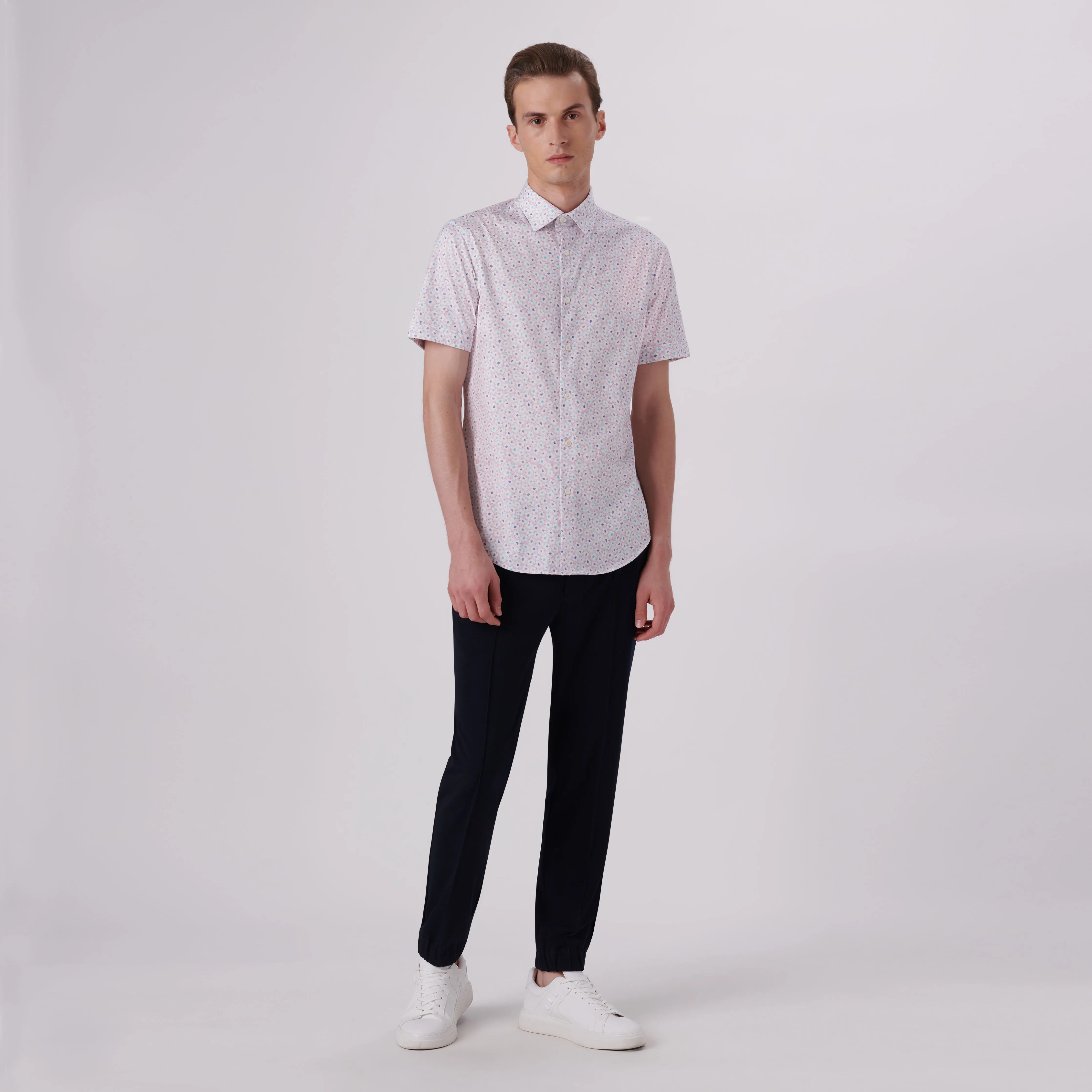 Miles Floral Print OoohCotton Short Sleeve Shirt sold by Bugatchi product image thumbnail 5