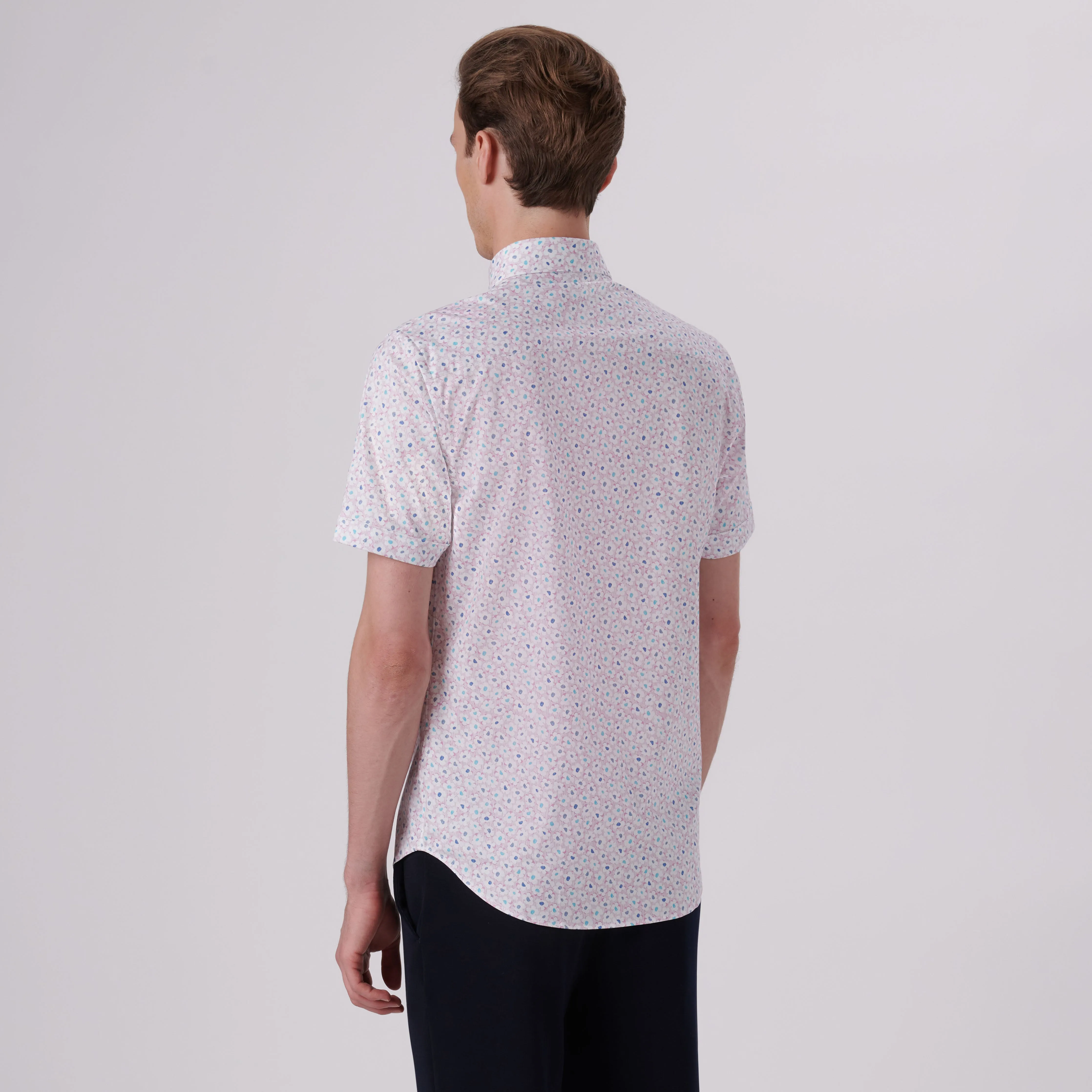 Miles Floral Print OoohCotton Short Sleeve Shirt sold by Bugatchi product image thumbnail 4