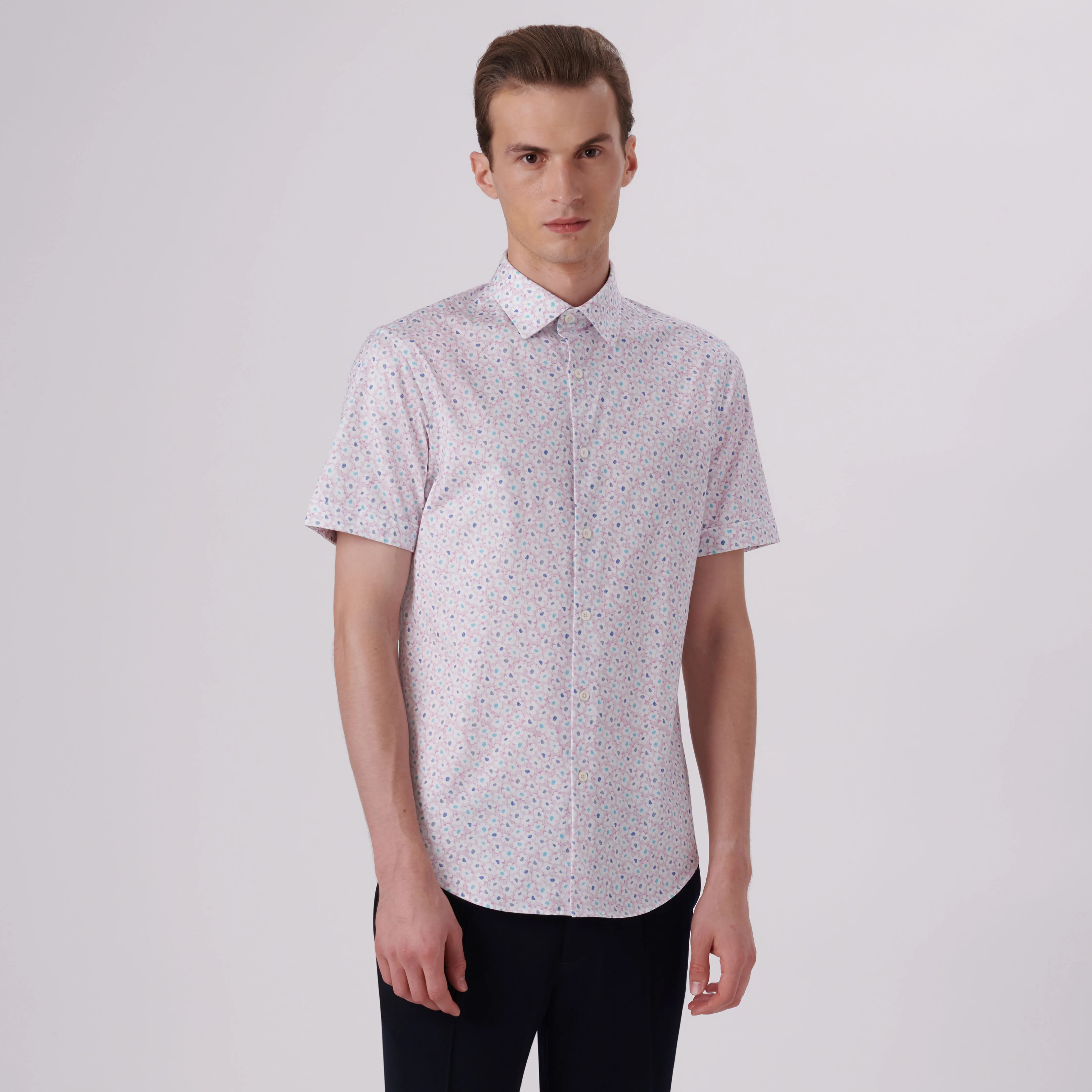 Miles Floral Print OoohCotton Short Sleeve Shirt sold by Bugatchi product image thumbnail 2