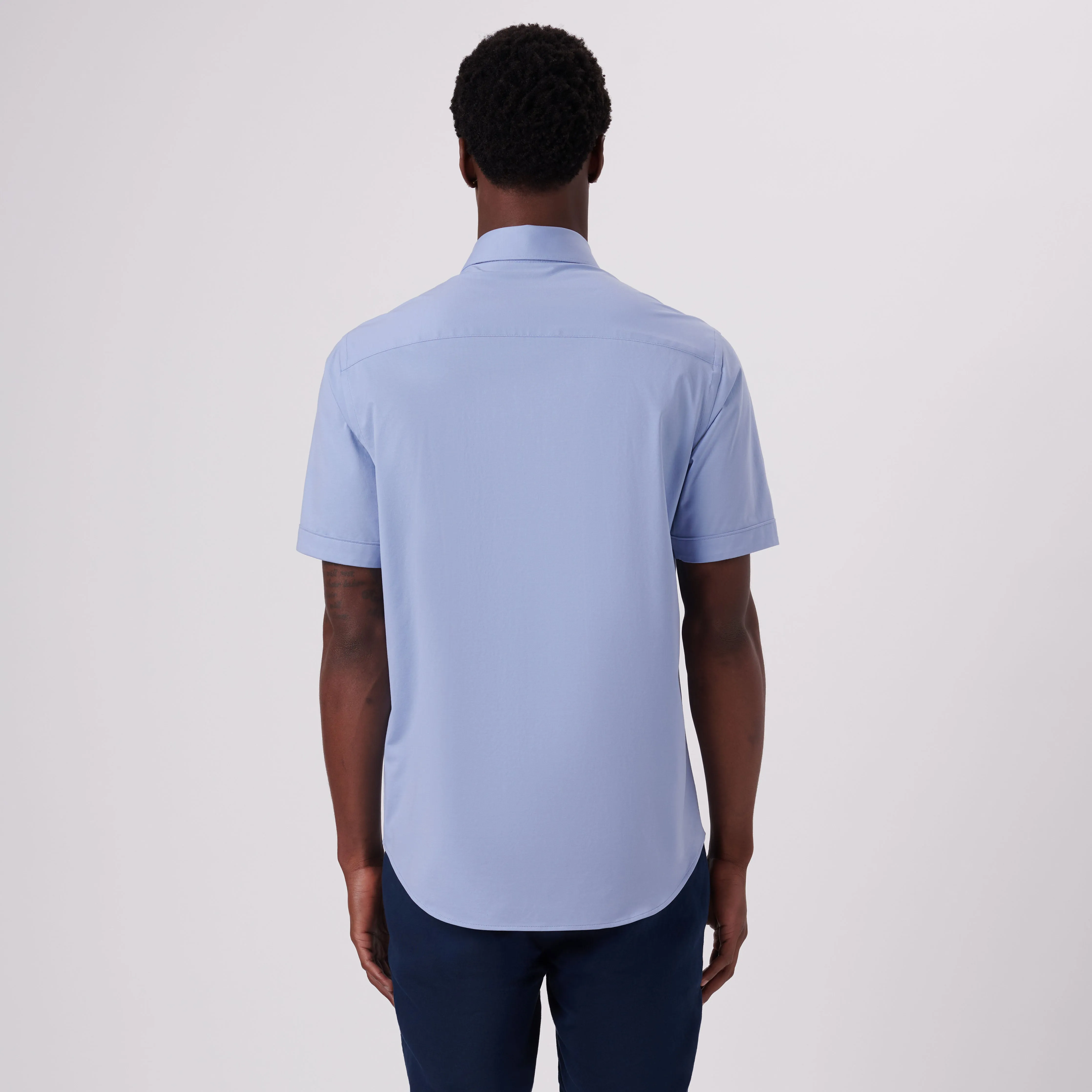 Miles Solid OoohCotton Short Sleeve Shirt sold by Bugatchi product image thumbnail 4