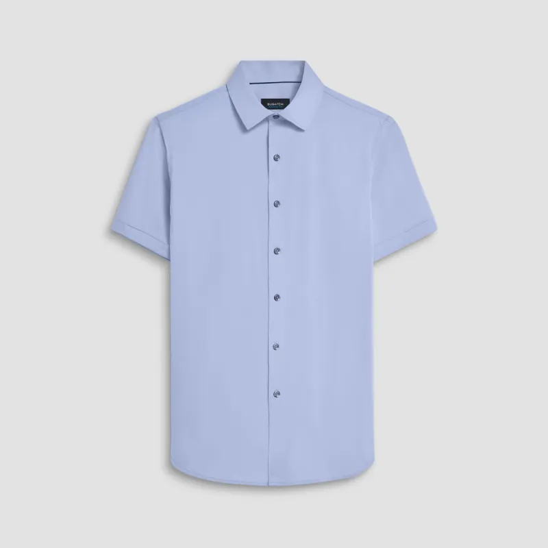 Miles Solid OoohCotton Short Sleeve Shirt sold by Bugatchi