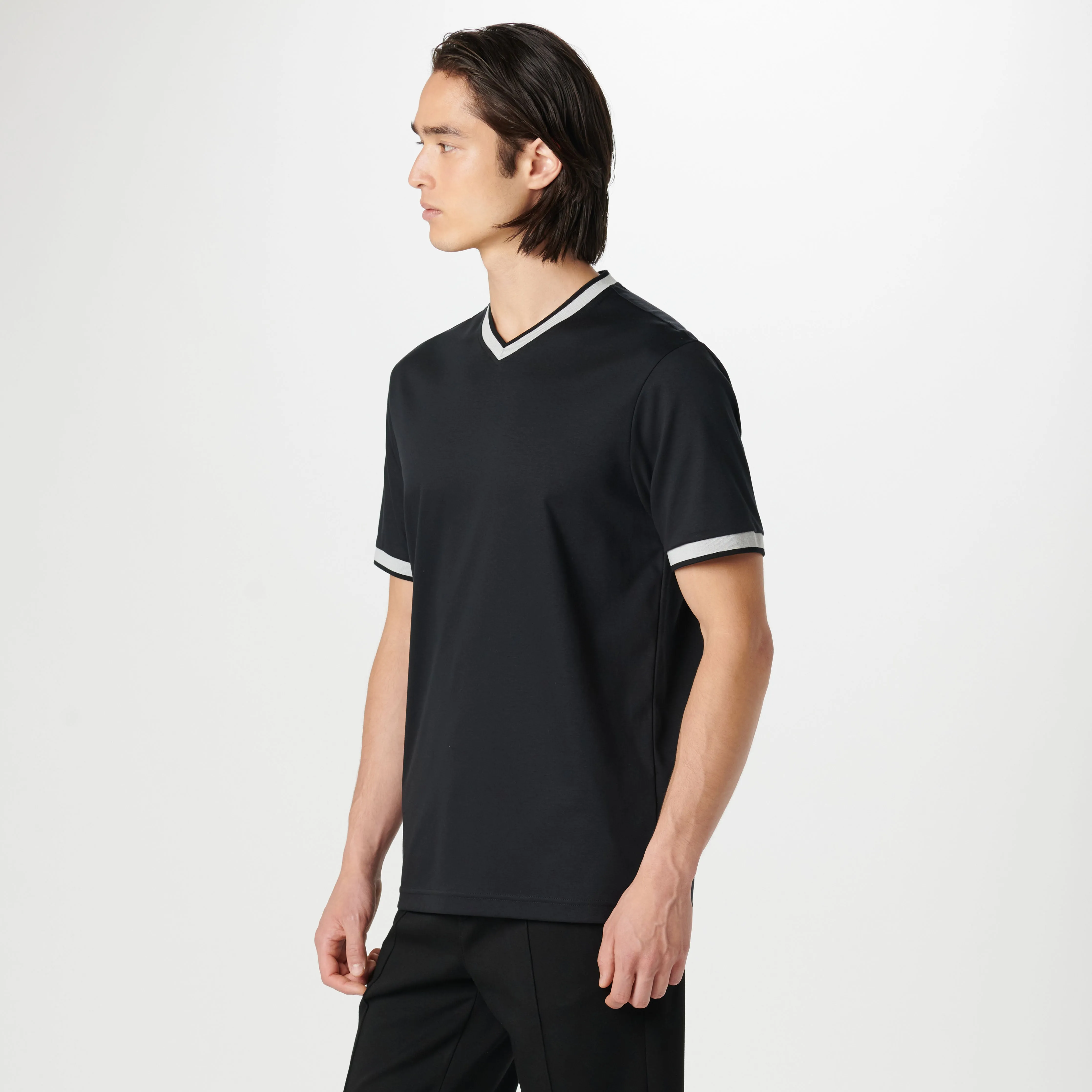 High V-Neck Pima T-Shirt sold by Bugatchi product image thumbnail 3