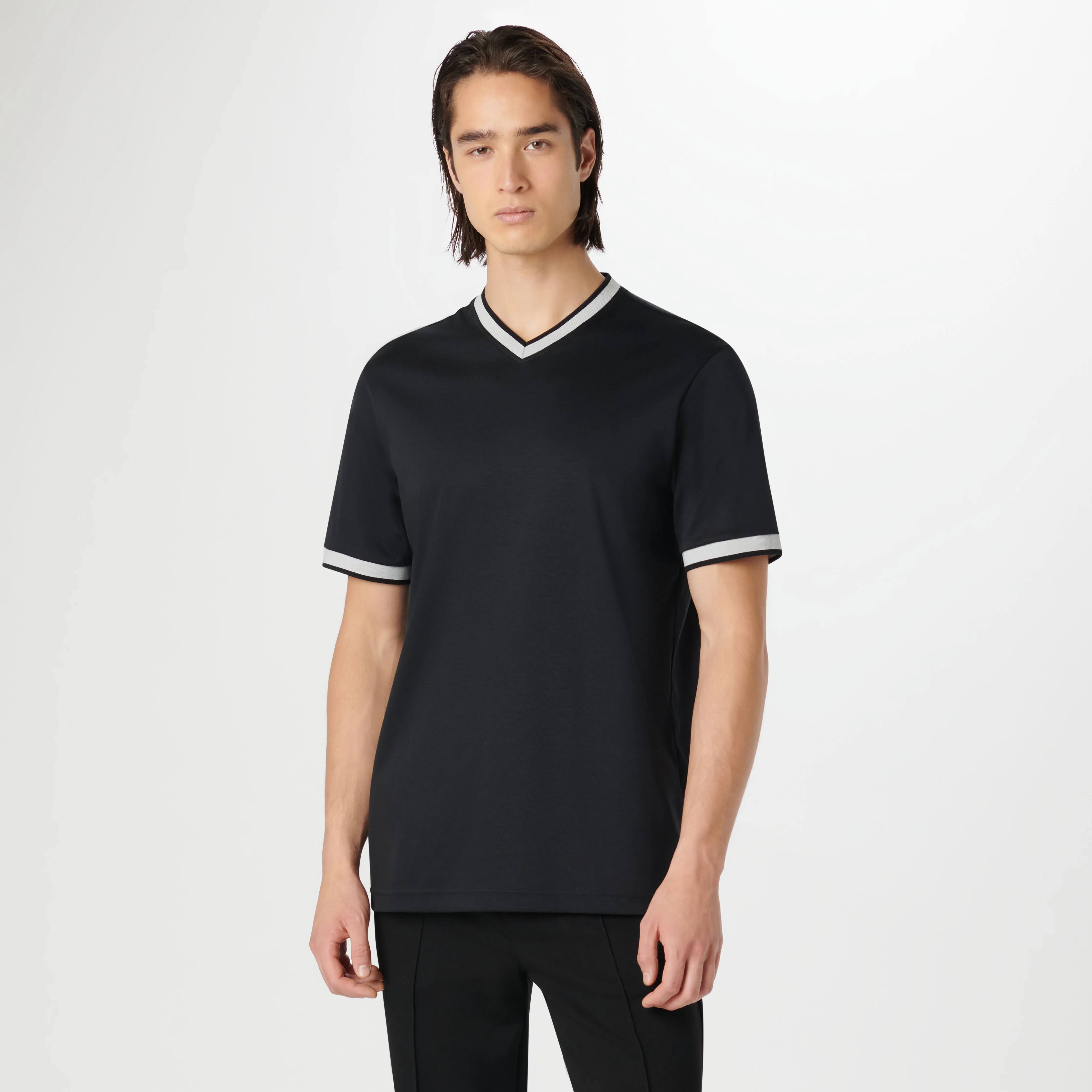 High V-Neck Pima T-Shirt sold by Bugatchi product image thumbnail 2