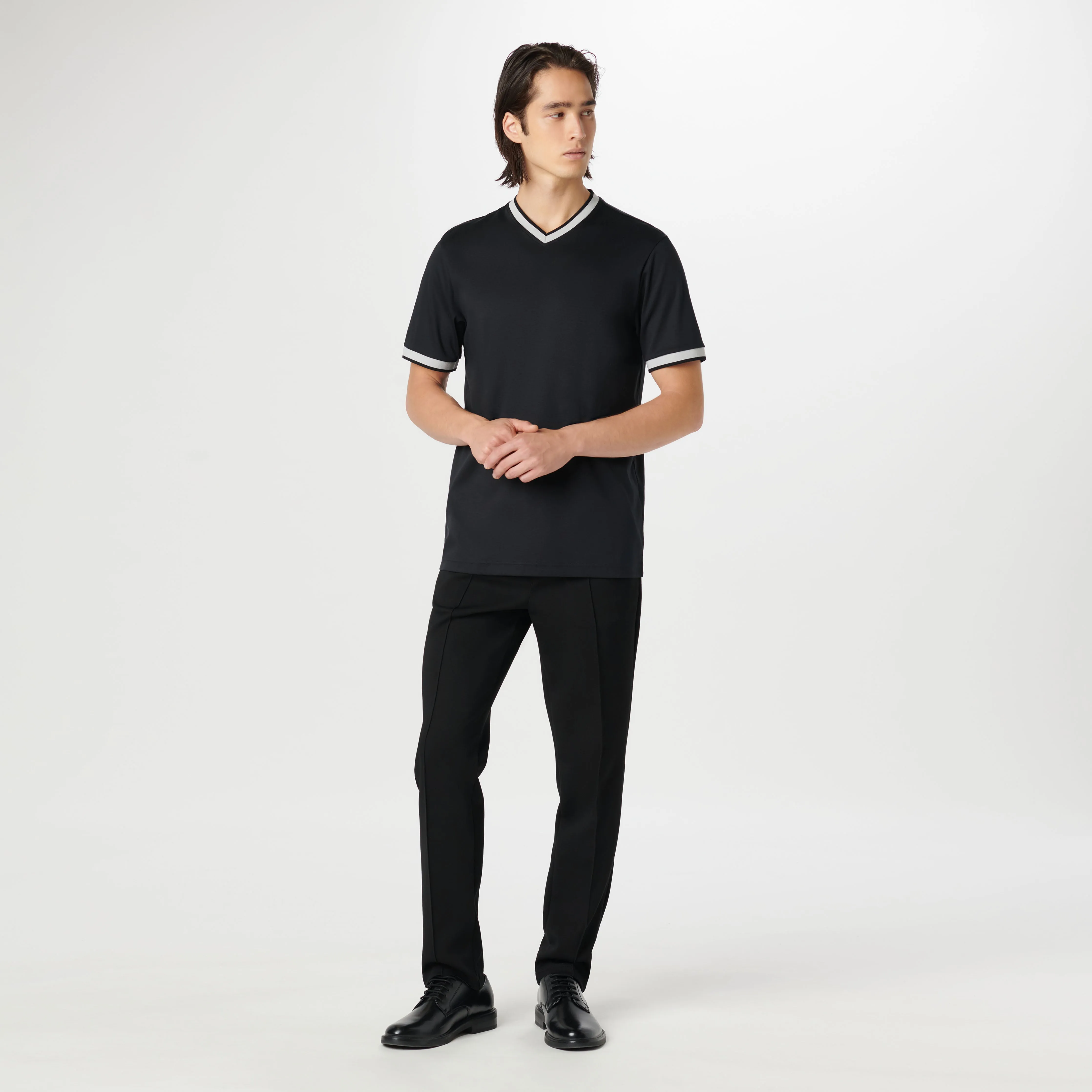 High V-Neck Pima T-Shirt sold by Bugatchi product image thumbnail 5