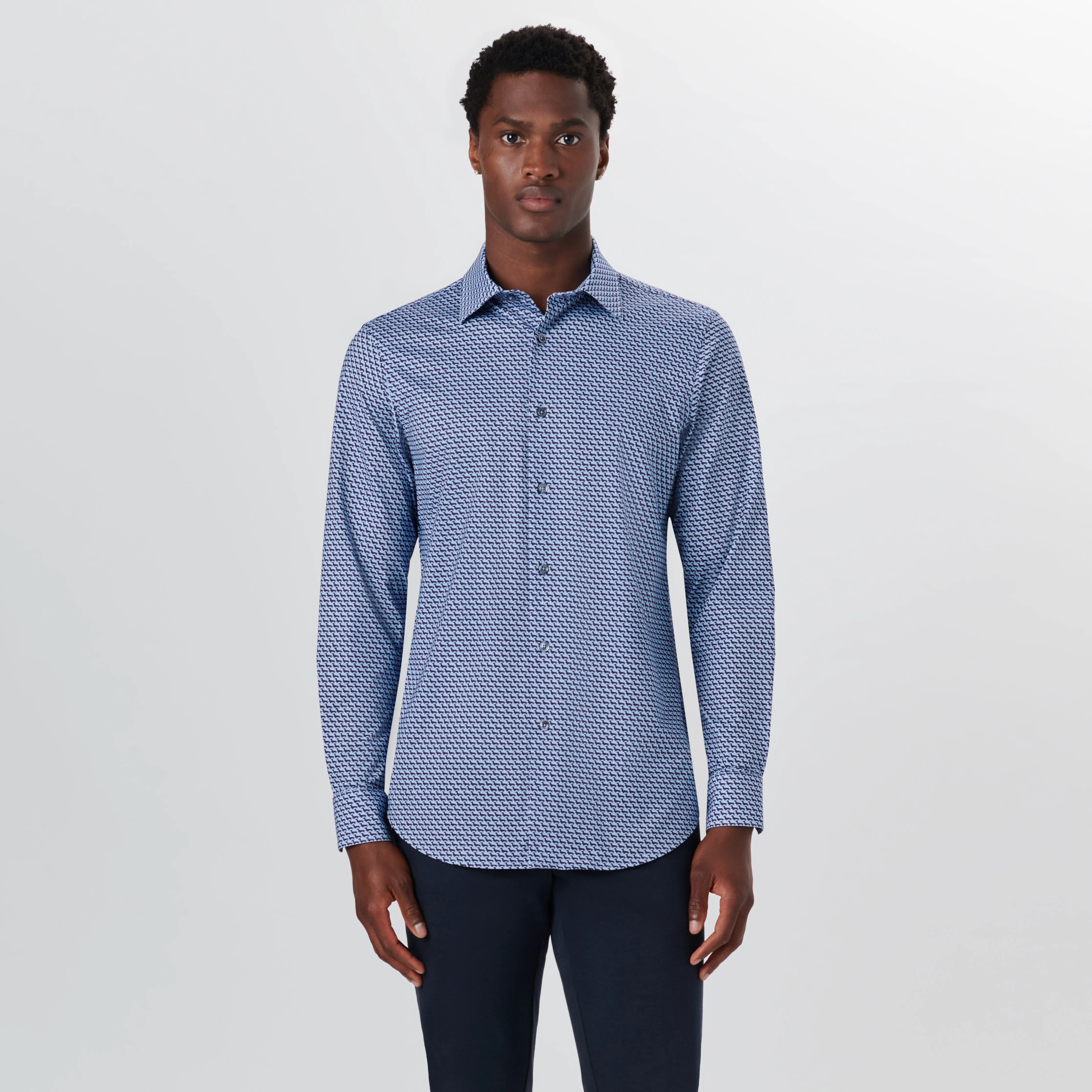 JAMES Geometric Print OoohCotton Shirt sold by Bugatchi product image thumbnail 2