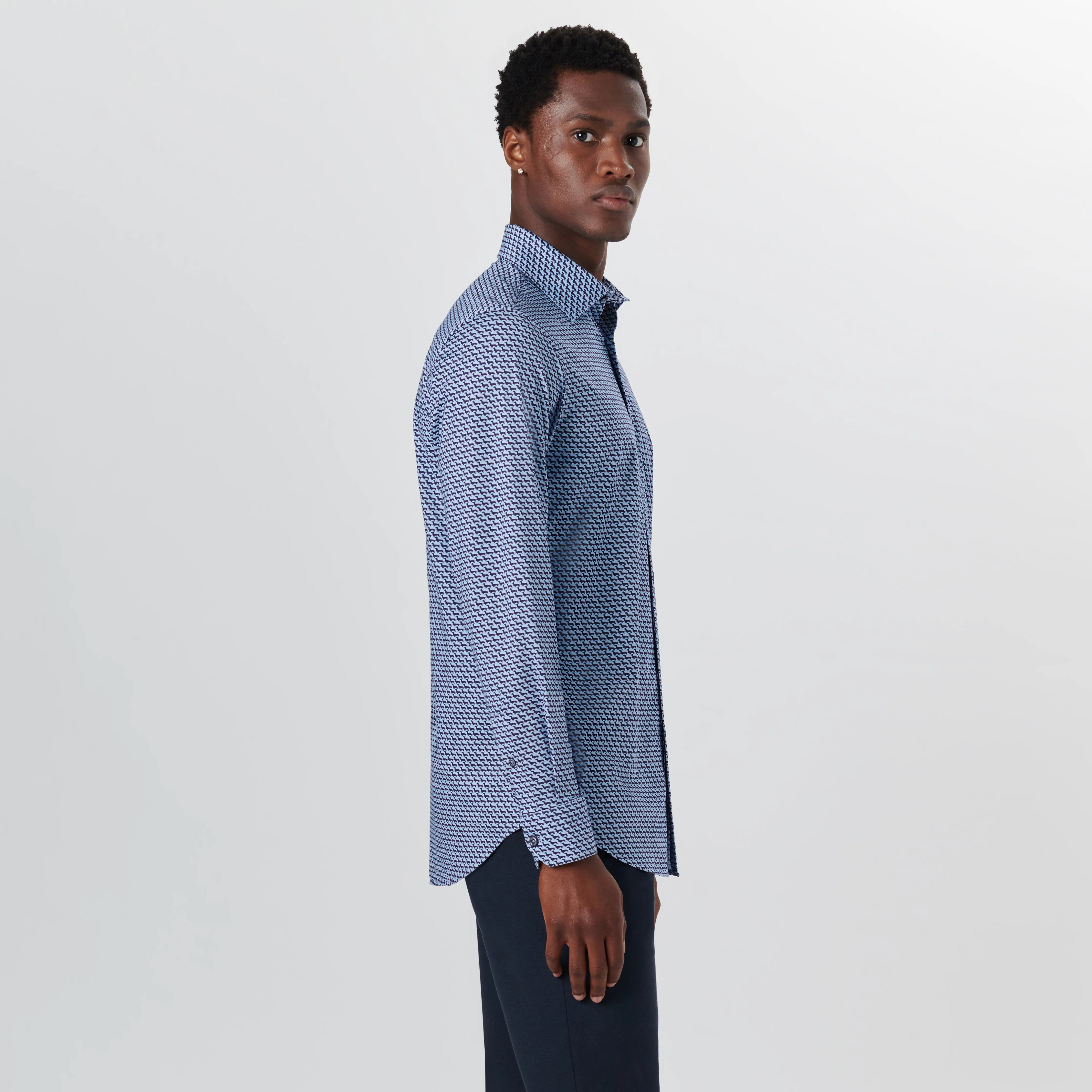 JAMES Geometric Print OoohCotton Shirt sold by Bugatchi product image thumbnail 3