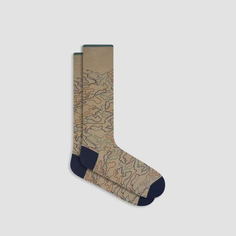 Abstract Mid-Calf Socks sold by Bugatchi