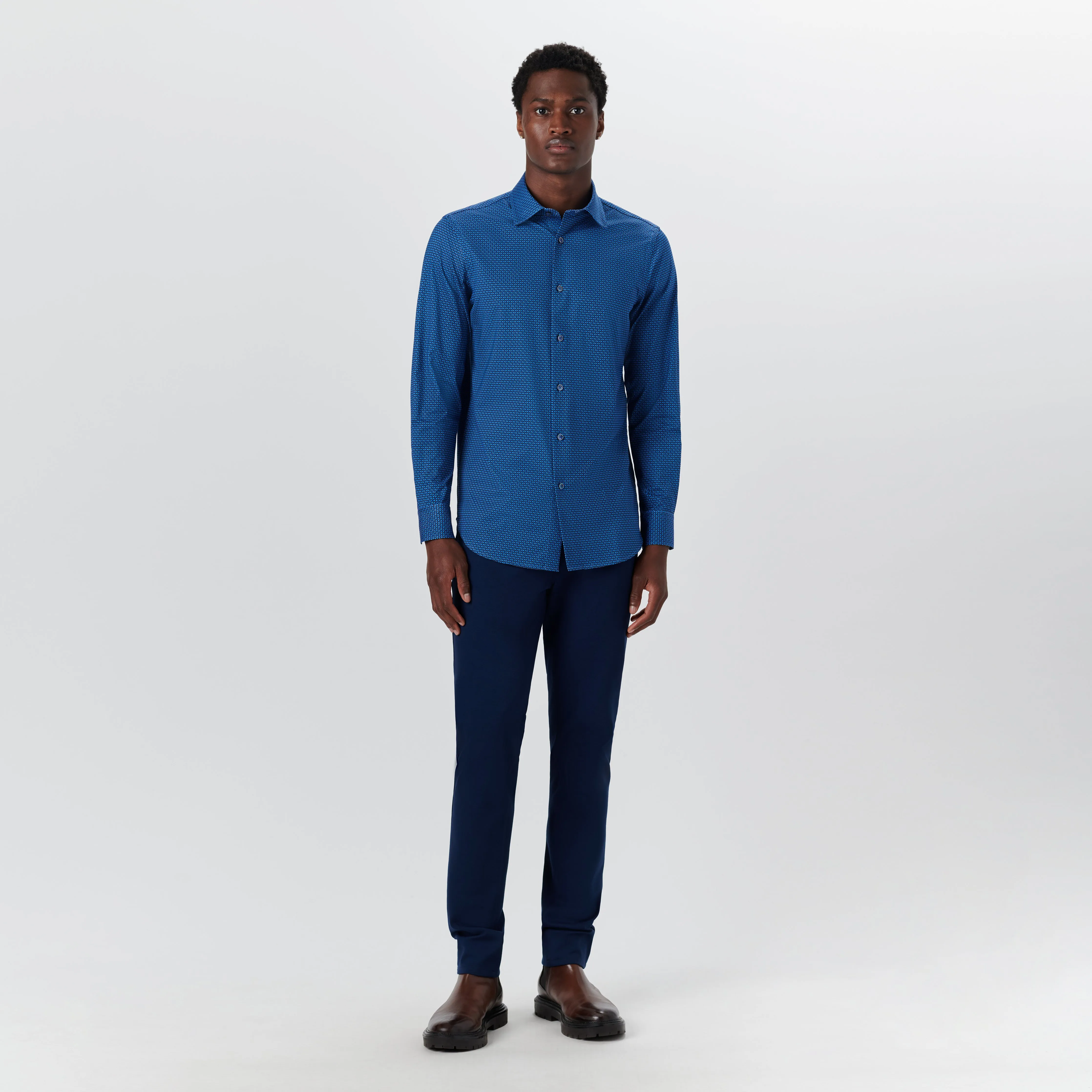 JAMES Geometric Print OoohCotton Shirt sold by Bugatchi product image thumbnail 5