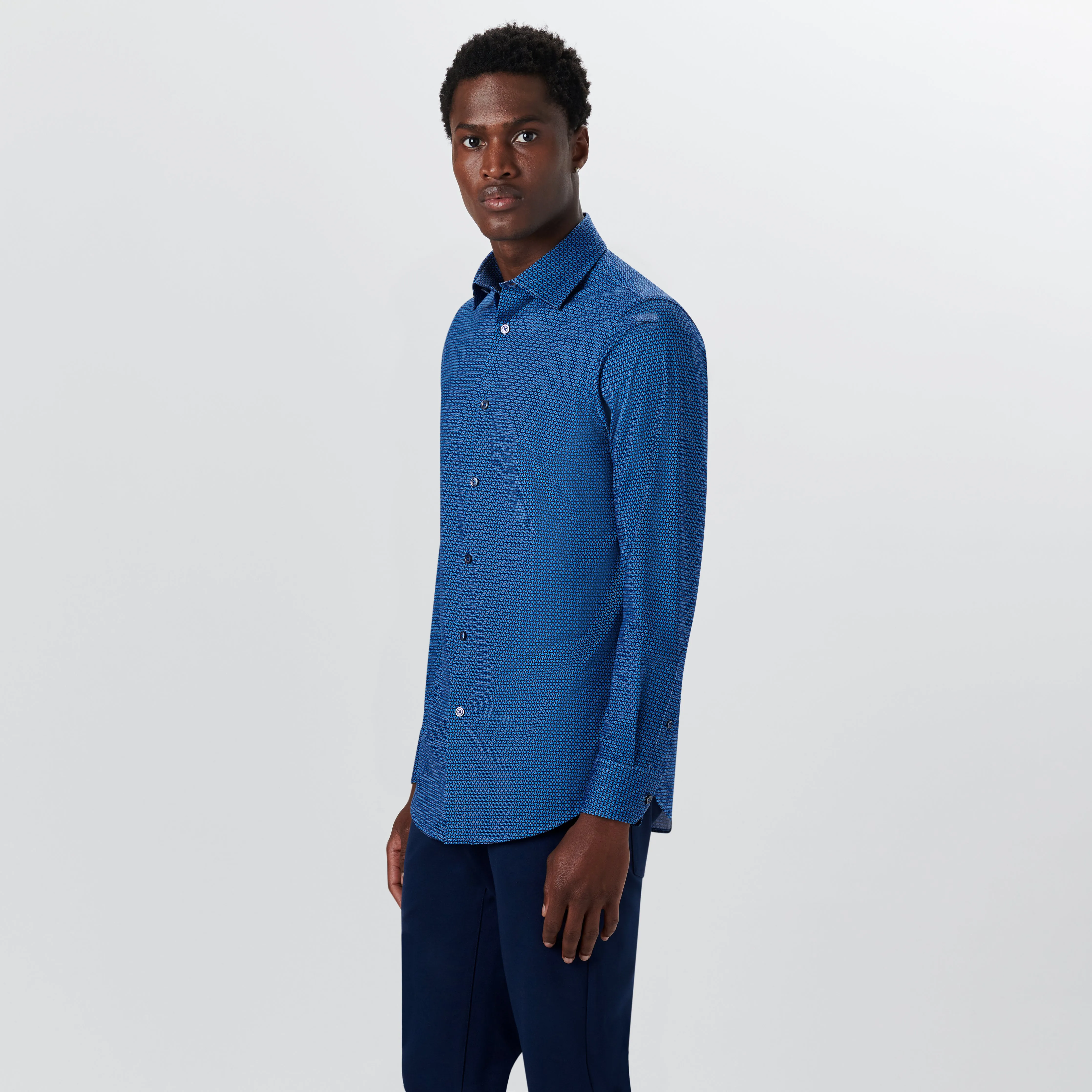 JAMES Geometric Print OoohCotton Shirt sold by Bugatchi product image thumbnail 3