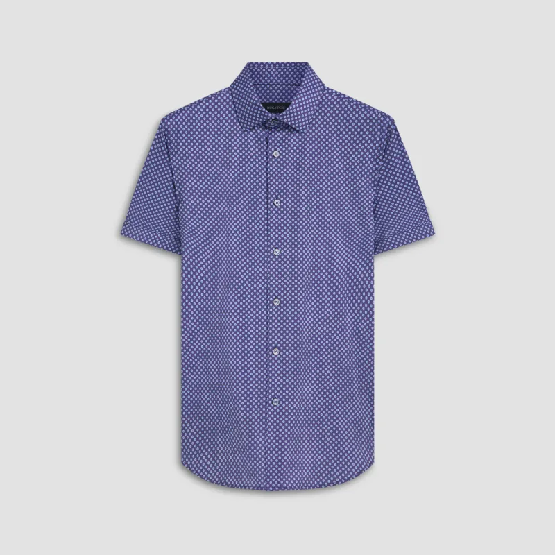 Miles Coin Dots OoohCotton Short Sleeve Shirt sold by Bugatchi