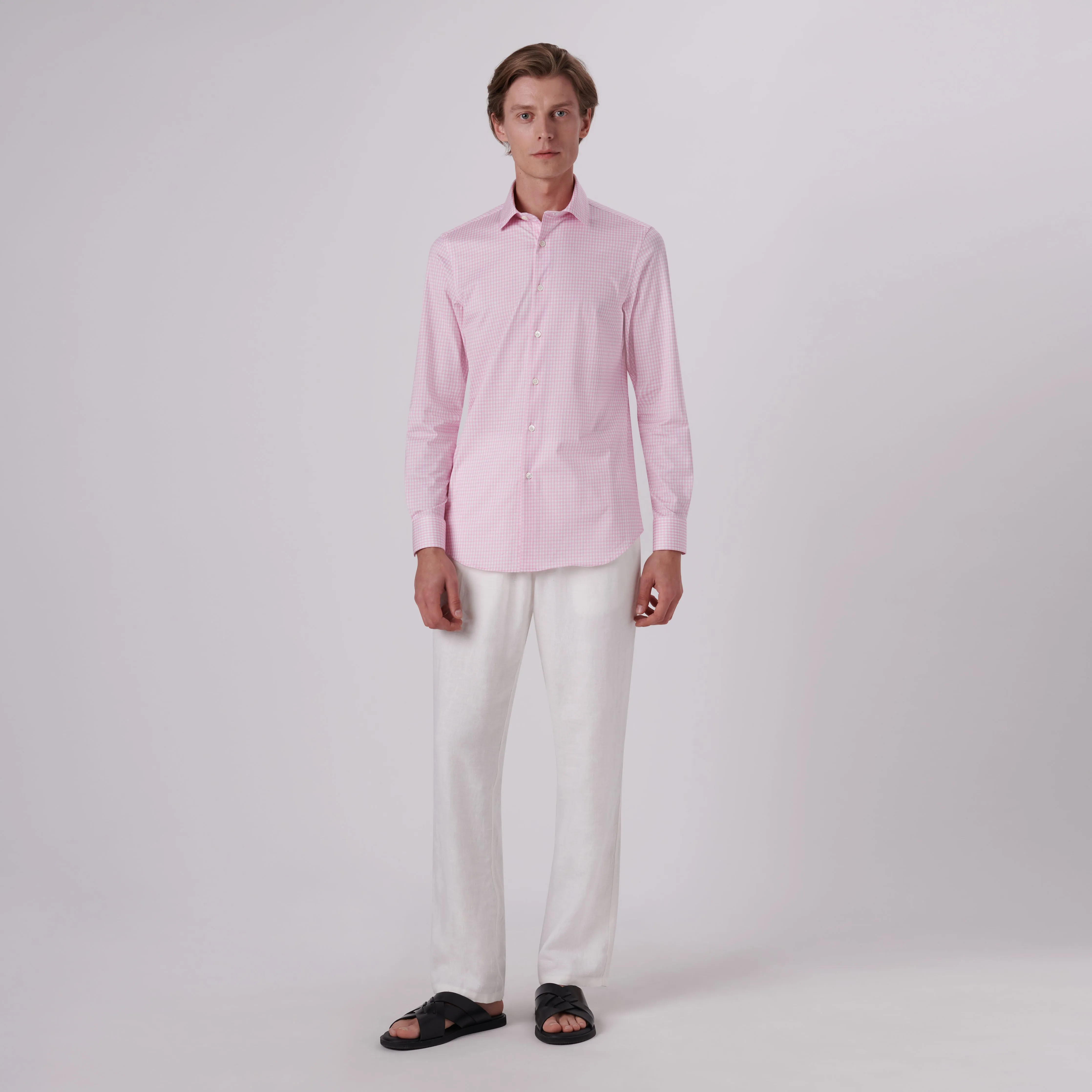 James Gingham Check Print OoohCotton Shirt sold by Bugatchi product image thumbnail 5