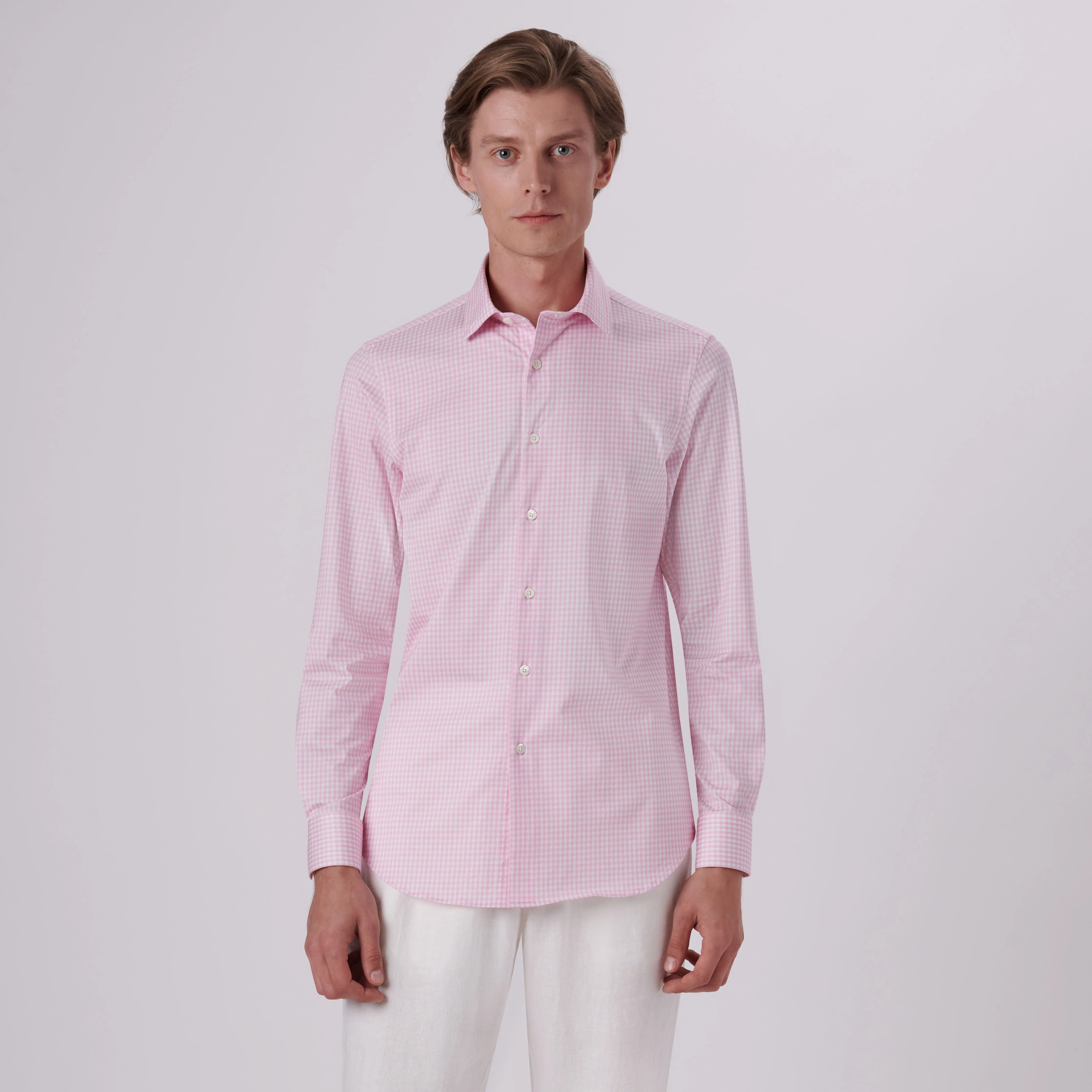 James Gingham Check Print OoohCotton Shirt sold by Bugatchi product image thumbnail 2