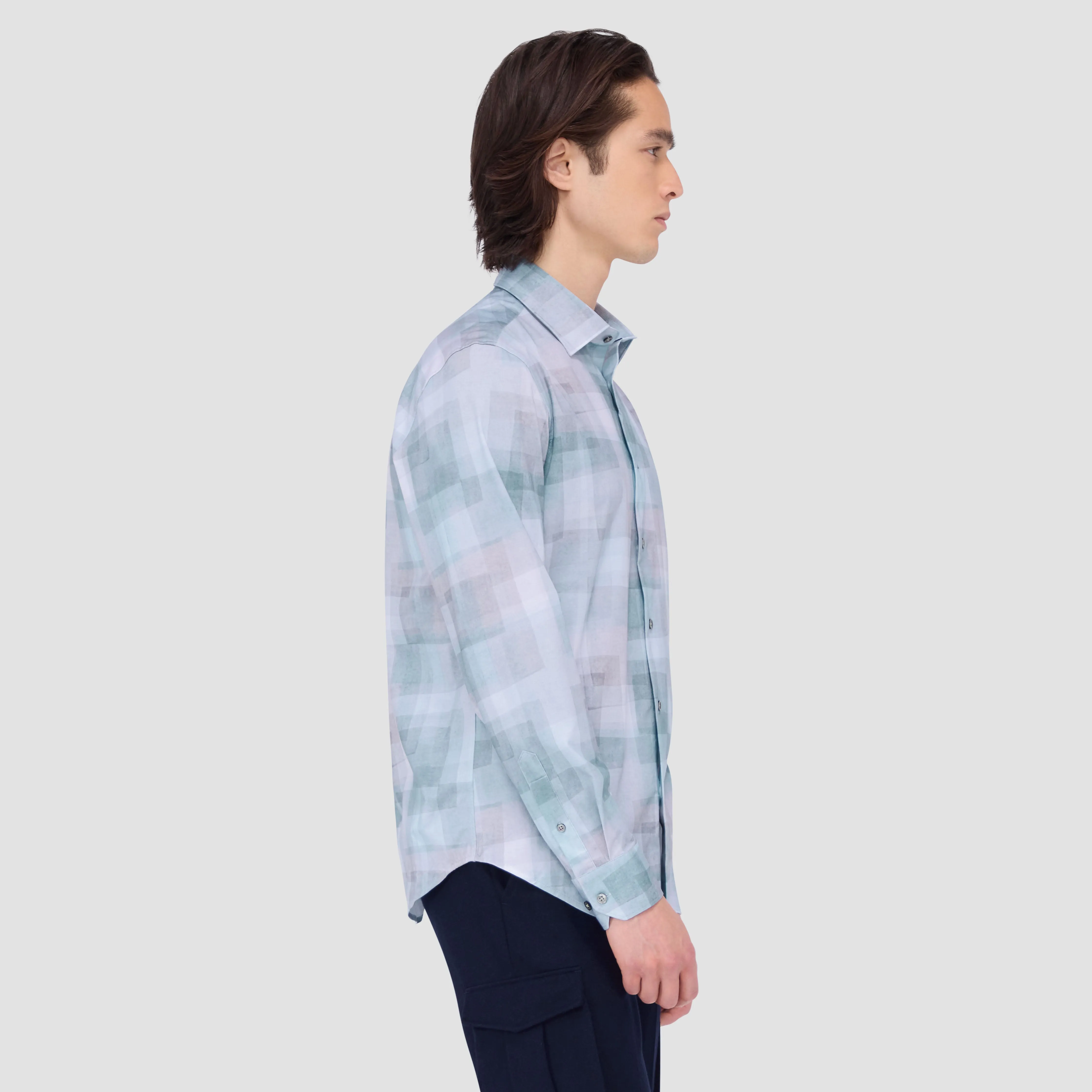 James Checkered OoohCotton Shirt sold by Bugatchi product image thumbnail 3
